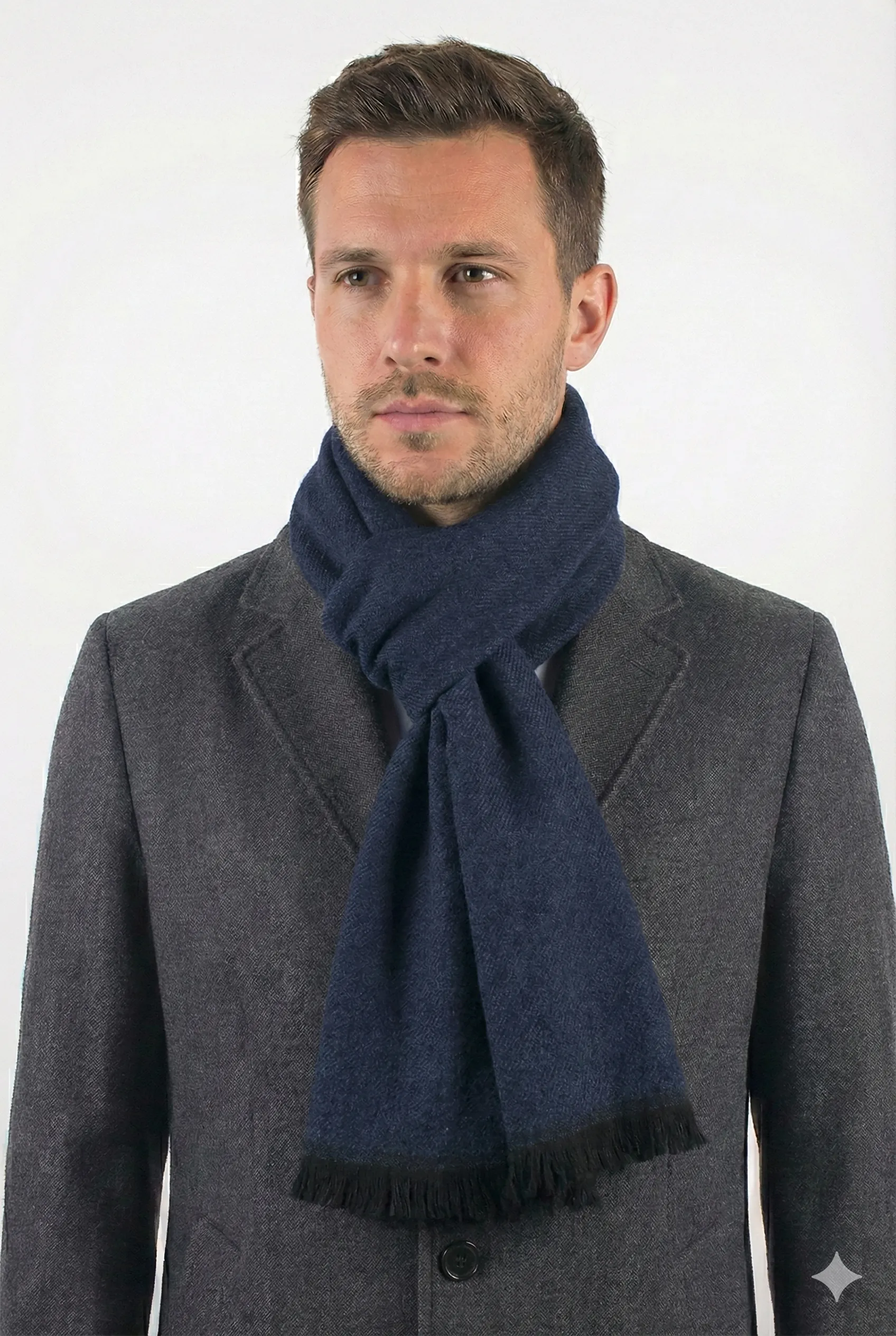 Erkek Atkı - balıksırtı lacivert