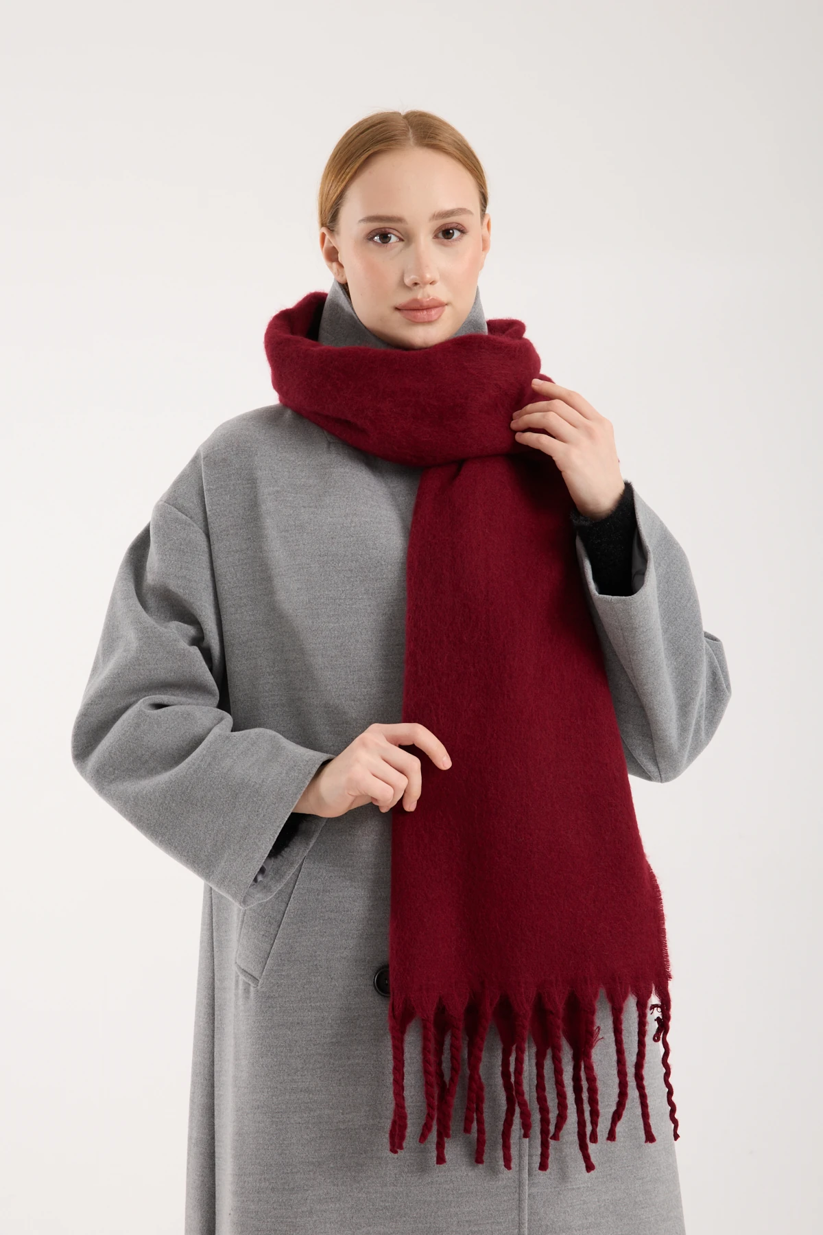 Kadın Yumuşak Dokulu Uzun Şal Atkı 