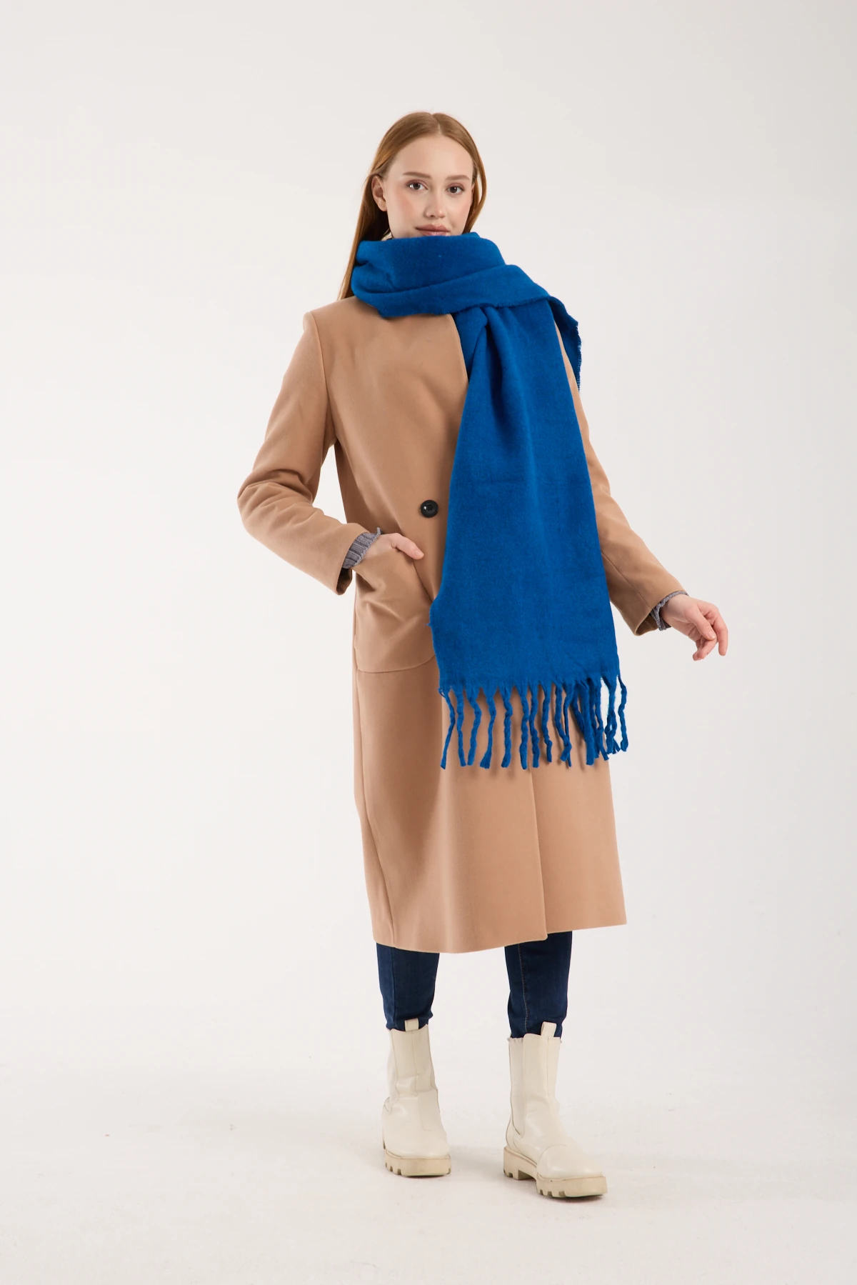 Kadın Yumuşak Dokulu Uzun Şal Atkı  - LACİ