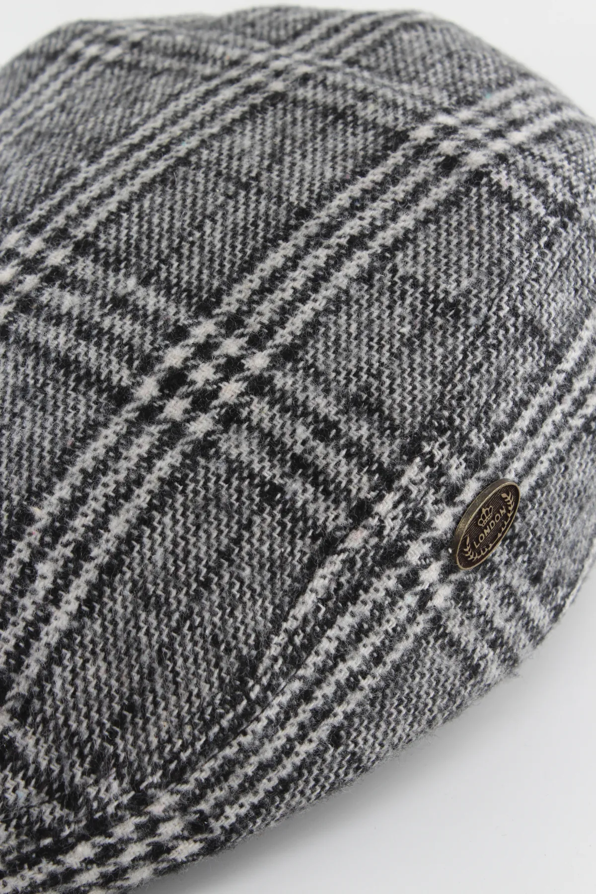 Kışlık Yün London Kasket Erkek Kasket Spor Kasket - ekose gri