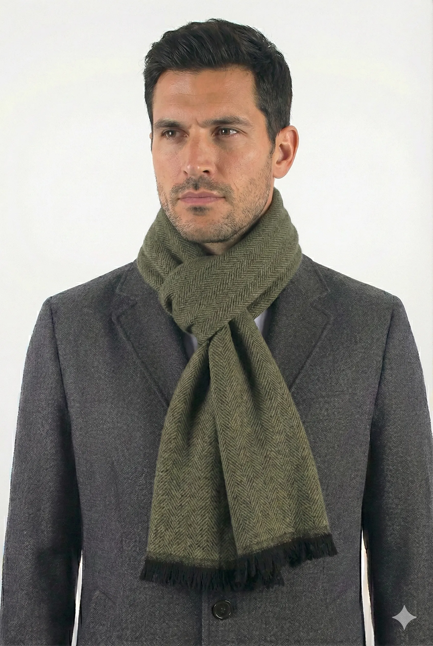 Erkek Atkı - balıksırtı haki