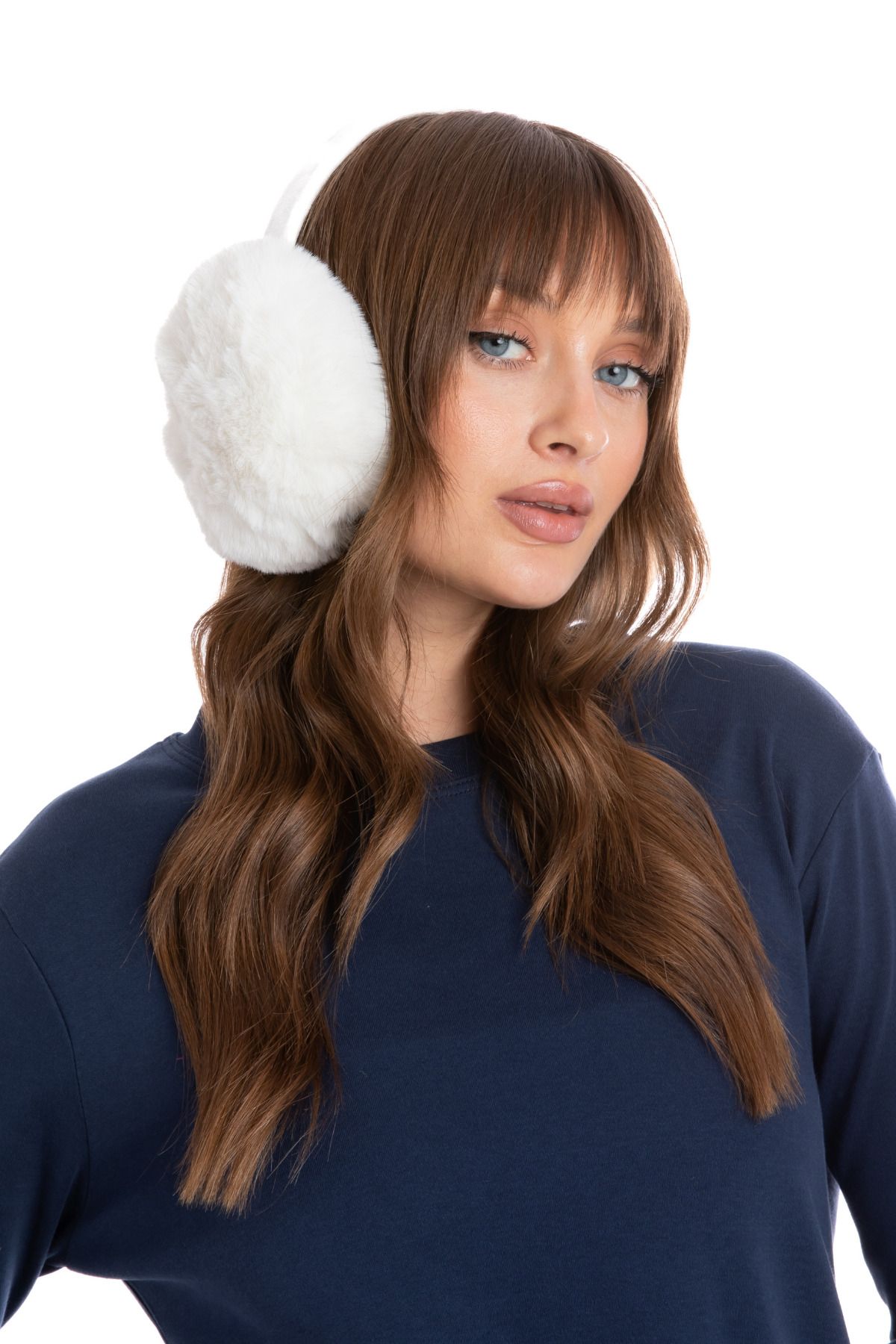 Peluş Kulaklık Katlanır Model ( VİDEOLU ÜRÜN ) - BEYAZ