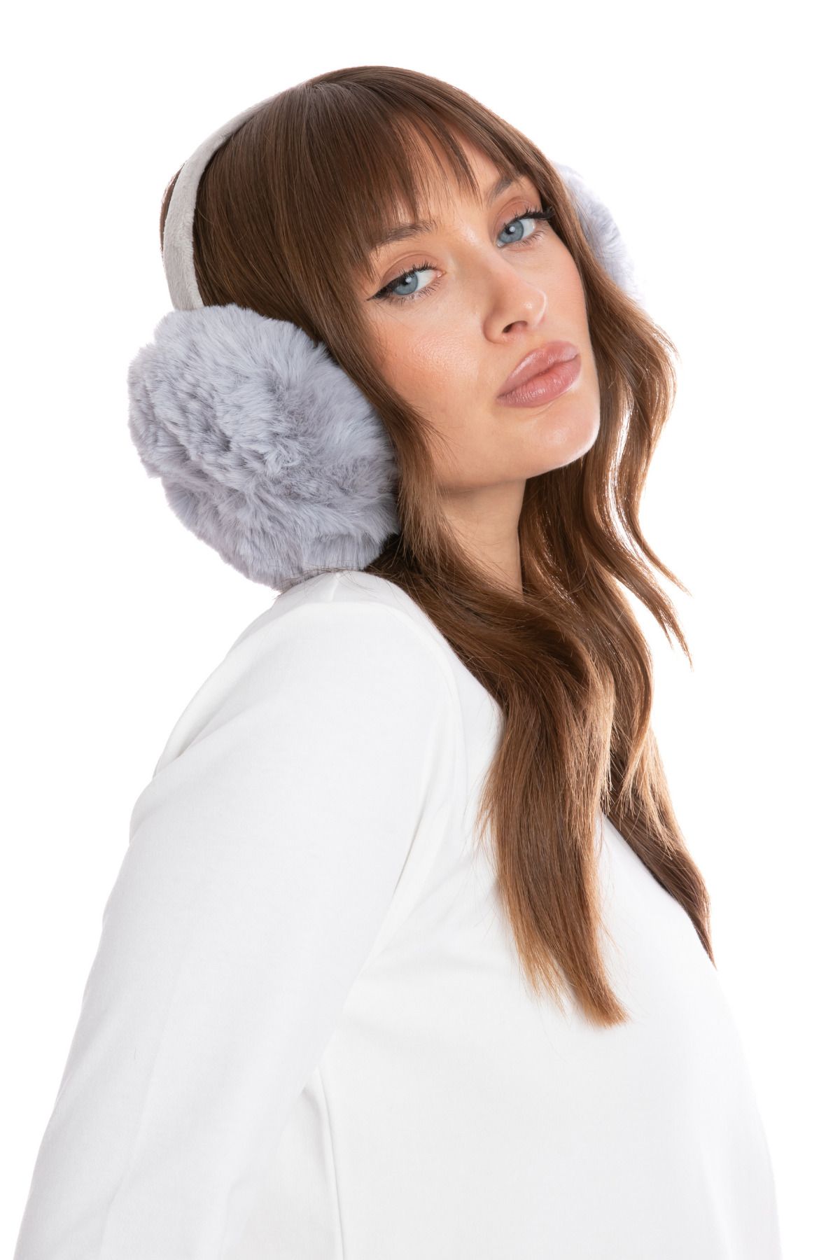 Peluş Kulaklık Katlanır Model ( VİDEOLU ÜRÜN ) - GRİ