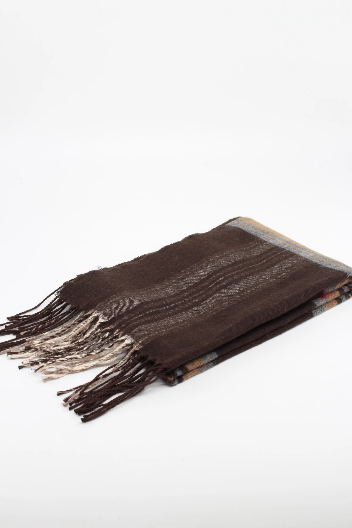 Klasik Desenli Püsküllü Kışlık Erkek Atkı Serisi