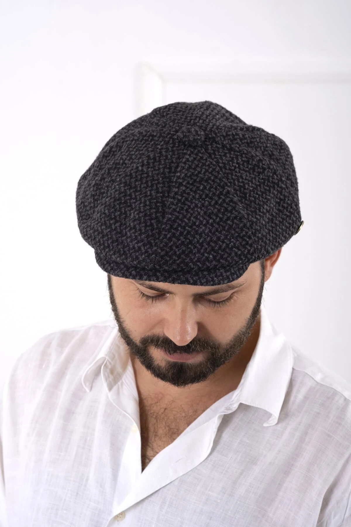 Kışlık Ingiliz Kasket Dökümlü Peaky Blinders Model - SİYAH DESENLİ