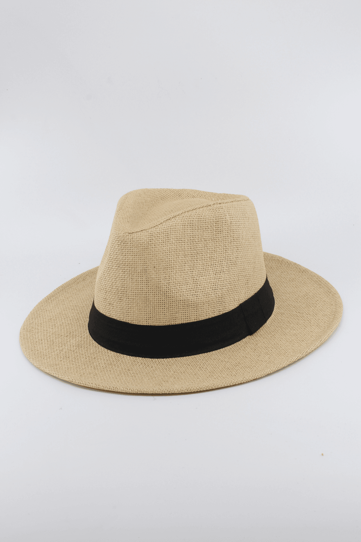 Panama Model Unisex Hasır Şapka - koyu krem
