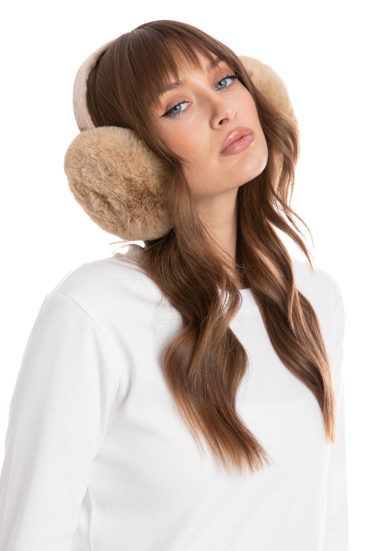 Peluş Kulaklık Katlanır Model ( VİDEOLU ÜRÜN ) - KREM