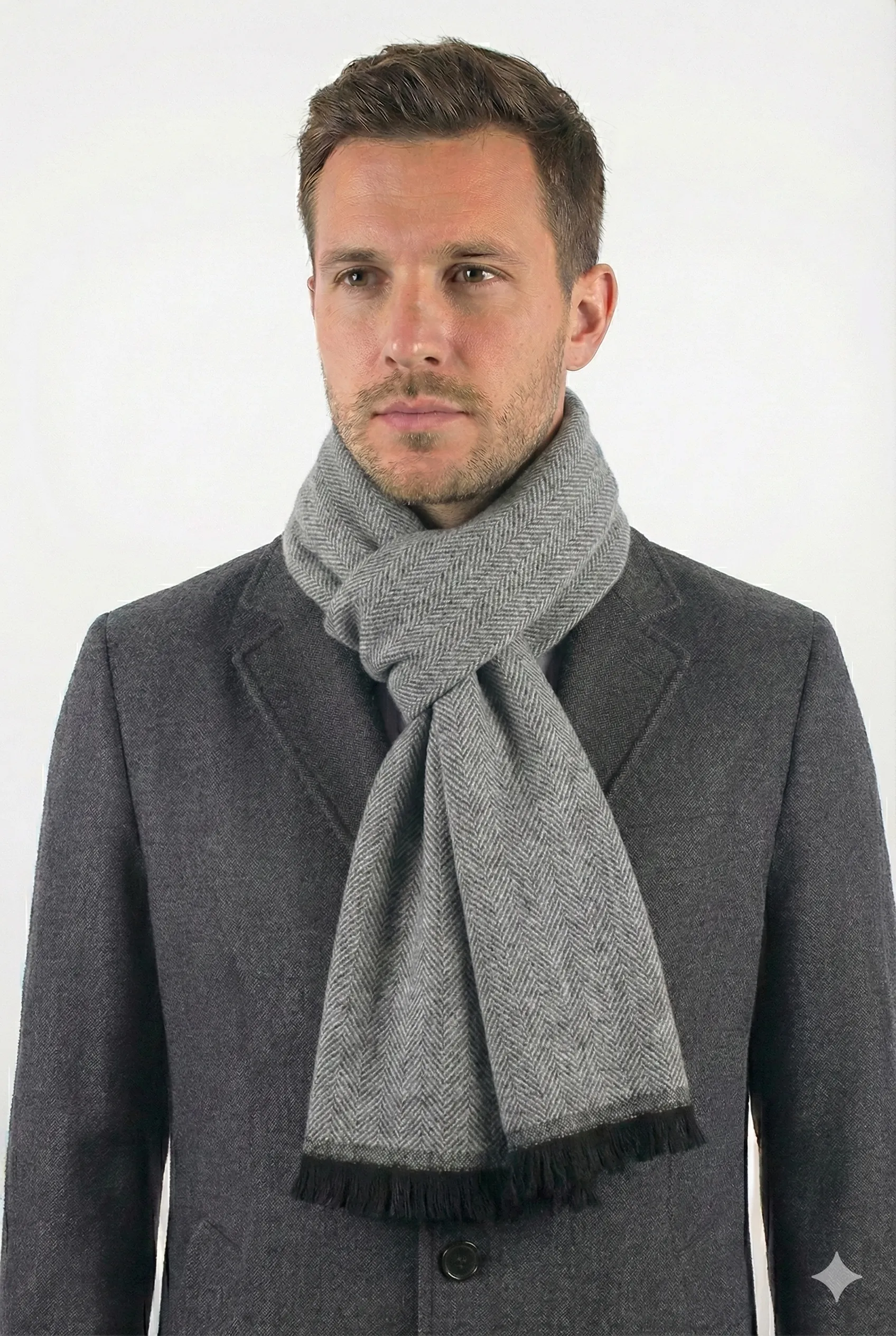 Erkek Atkı - balıksırtı gri