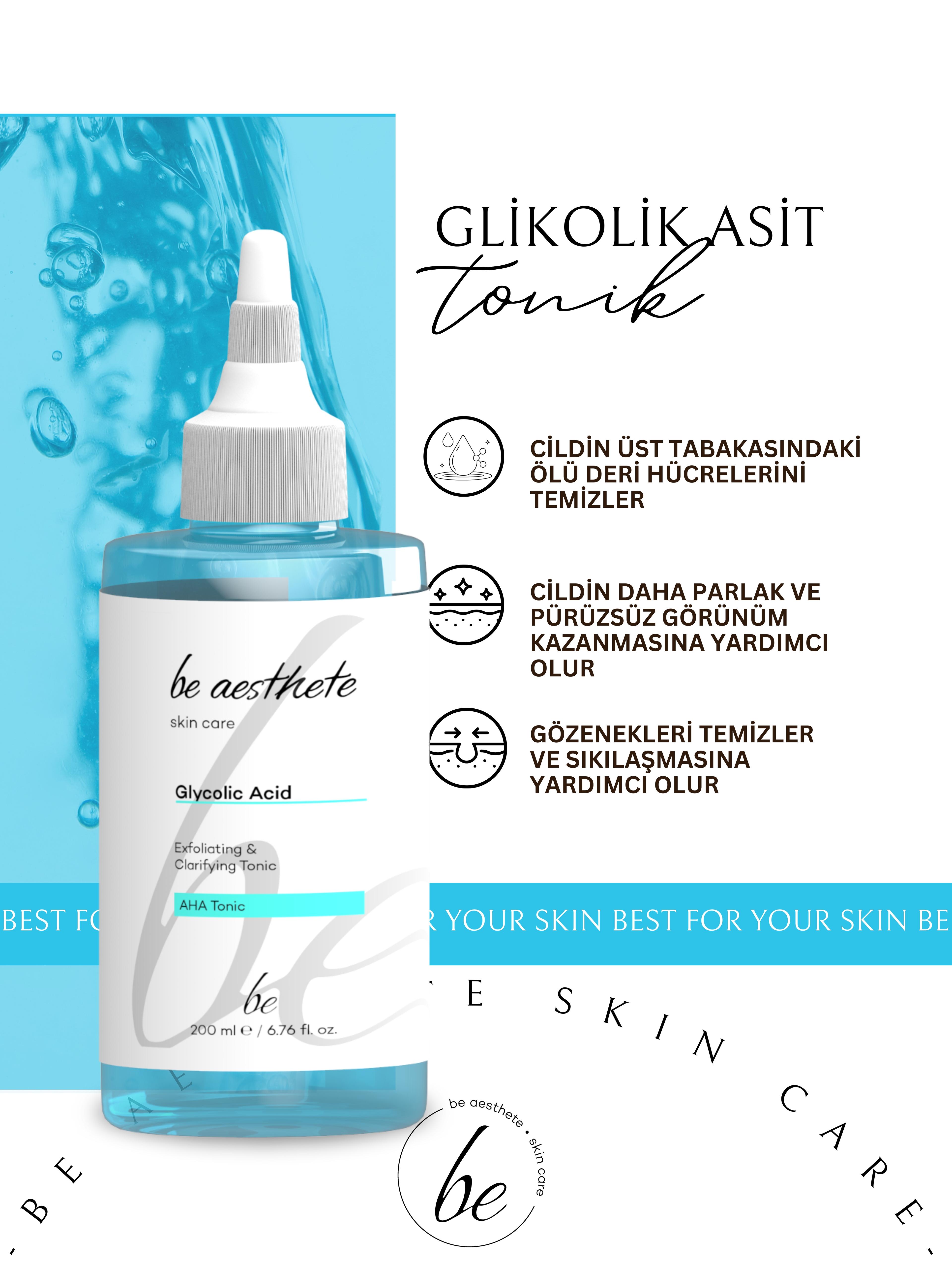 Arındırıcı ve Gözenek Sıkılaştırıcı Glikolik Asit Tonik Tüm Cilt Tipleri 200 ml