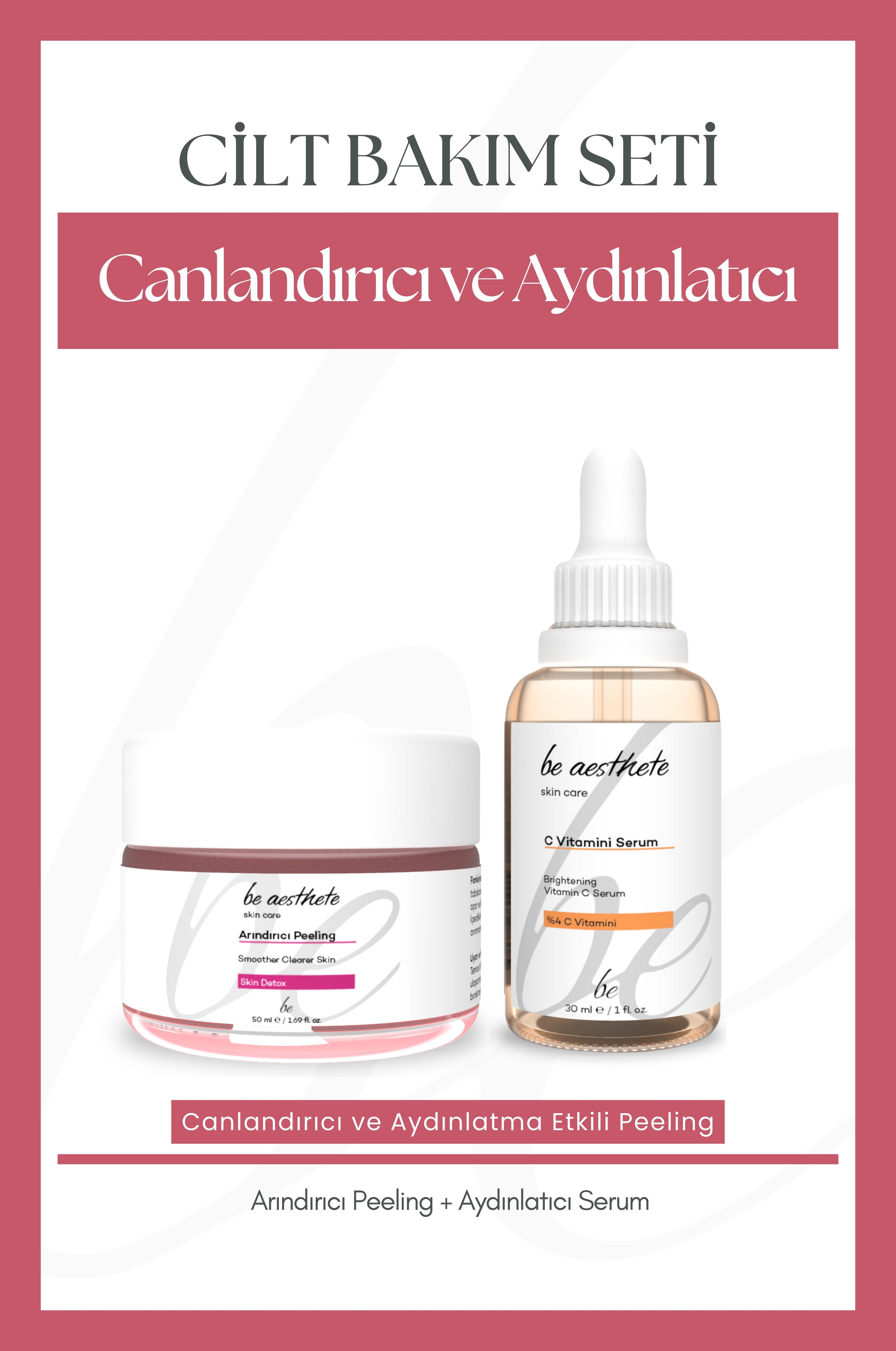 Canlandırıcı Serum ve Aydınlatma Etkili Peeling İçeren Cilt Bakım Seti image