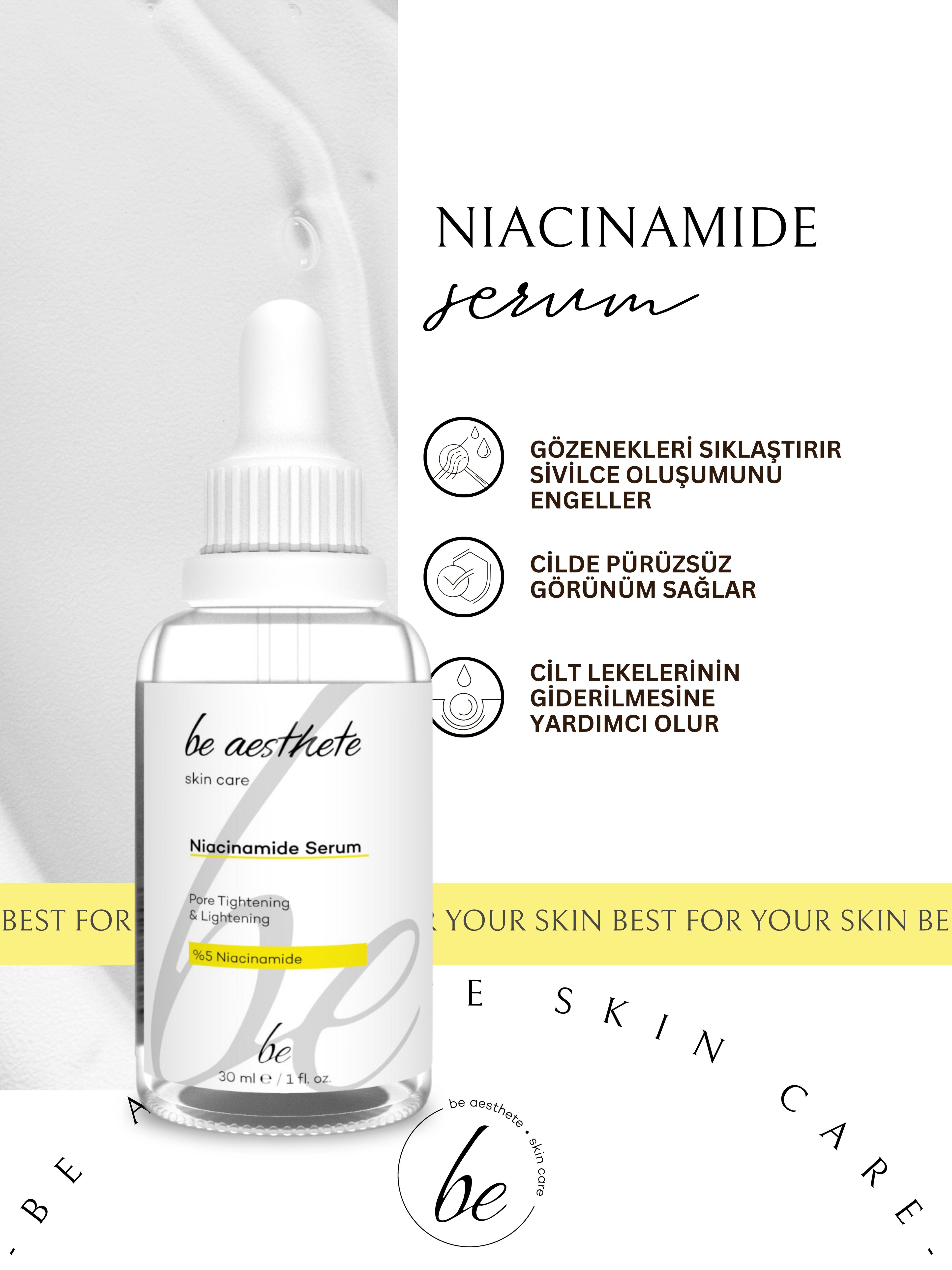 Gözenek Sıklaştırıcı ve Sivilce Karşıtı Niacinamide Serum (%5 Niacinamide)