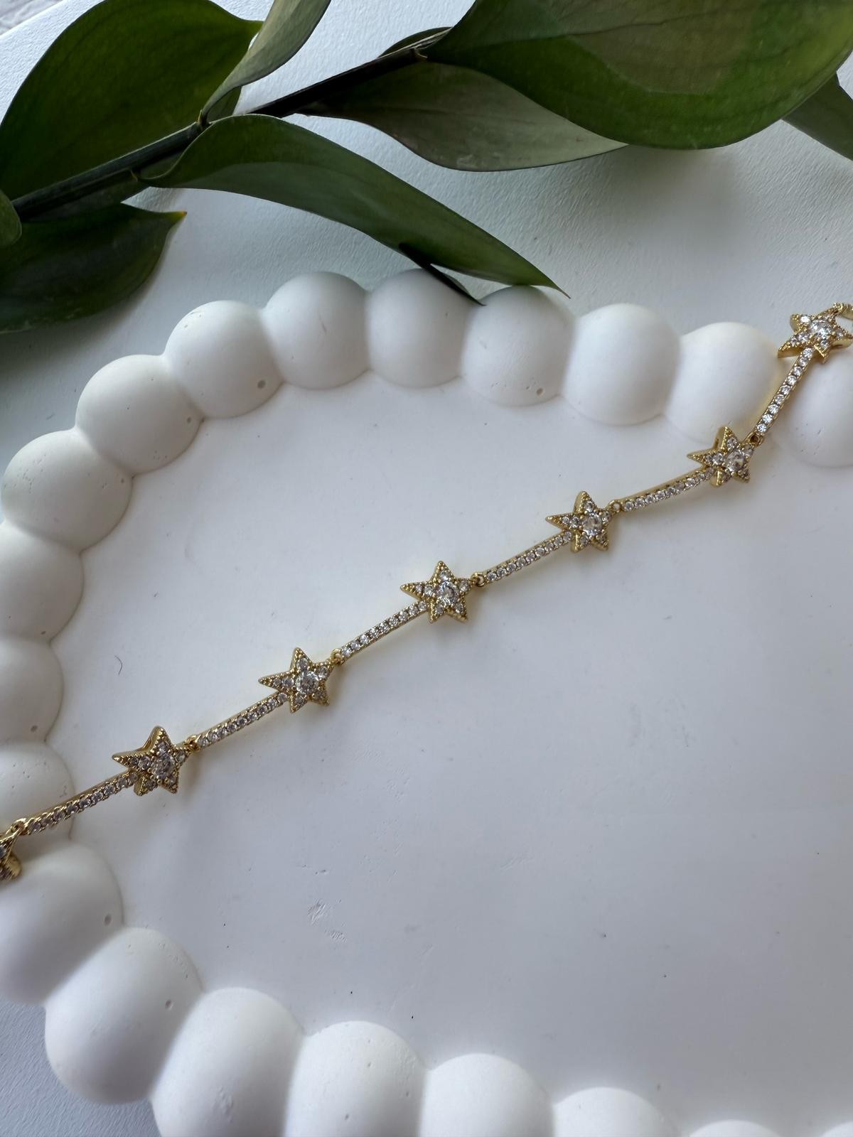 Vip  14k  Taşlı Yıldız Bileklik