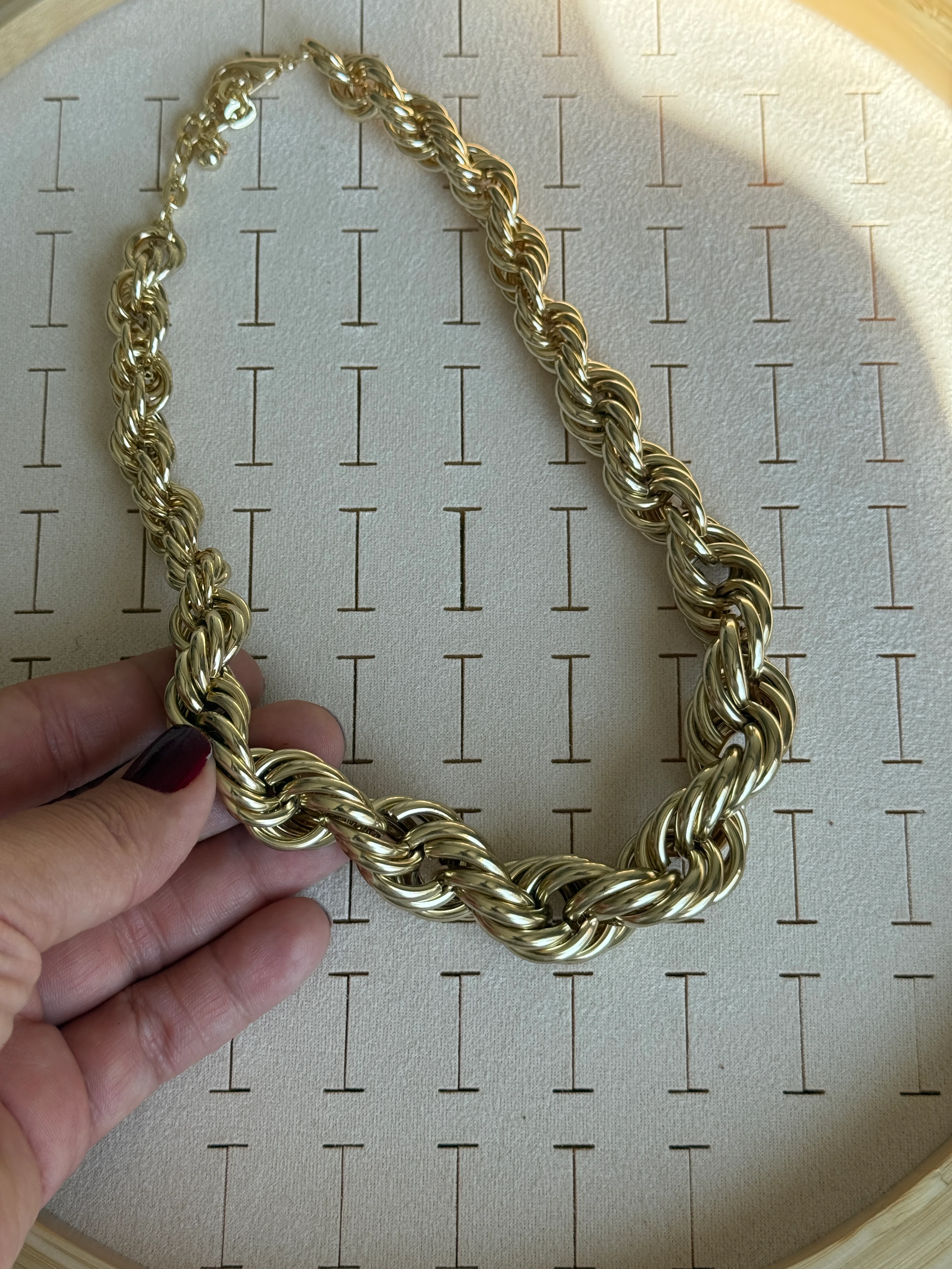 Vintage Gold  Kalın Burgu Kolye (50cm)