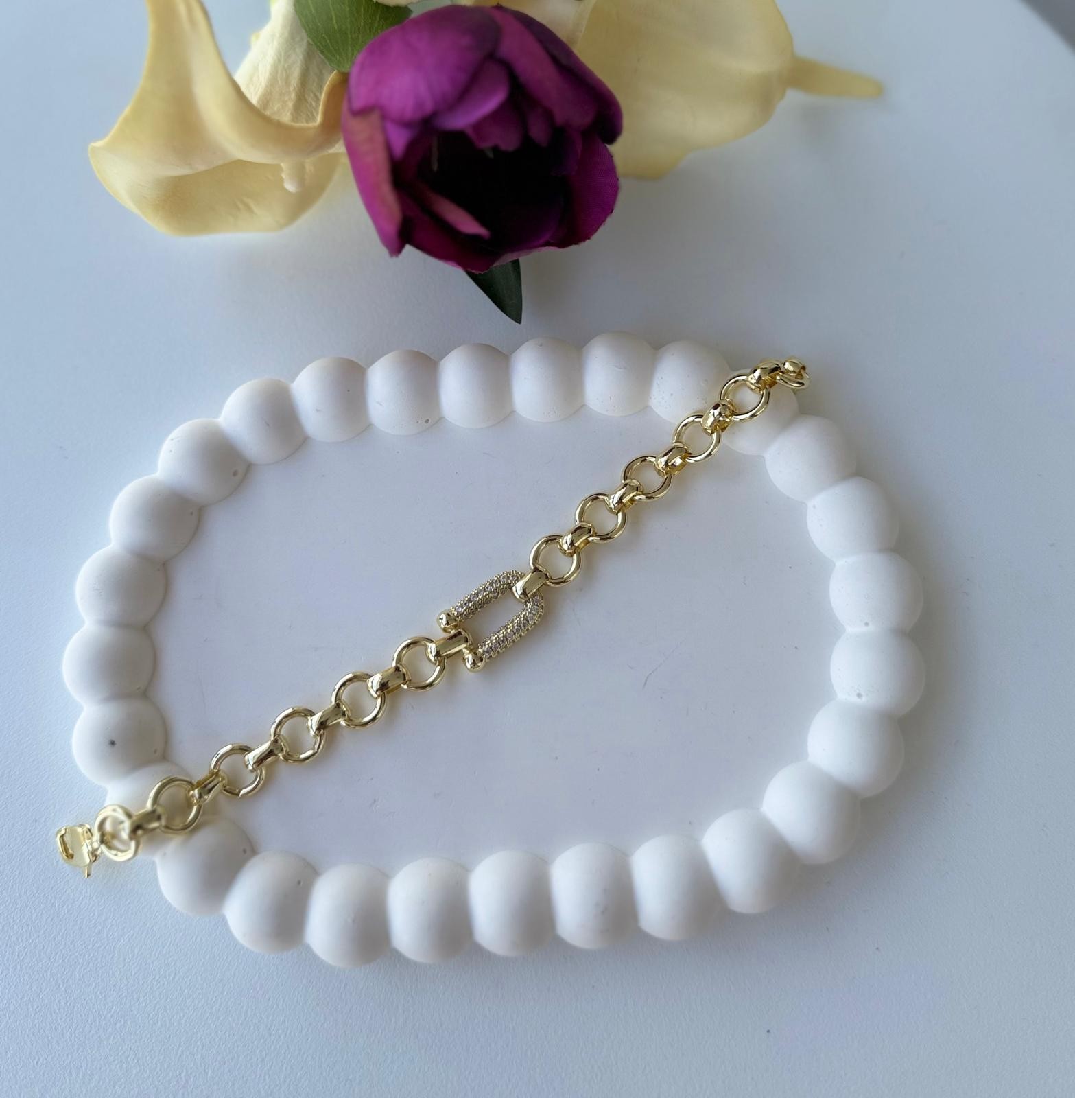 Vip 14k Zirkon Taşlı Nal Bileklik
