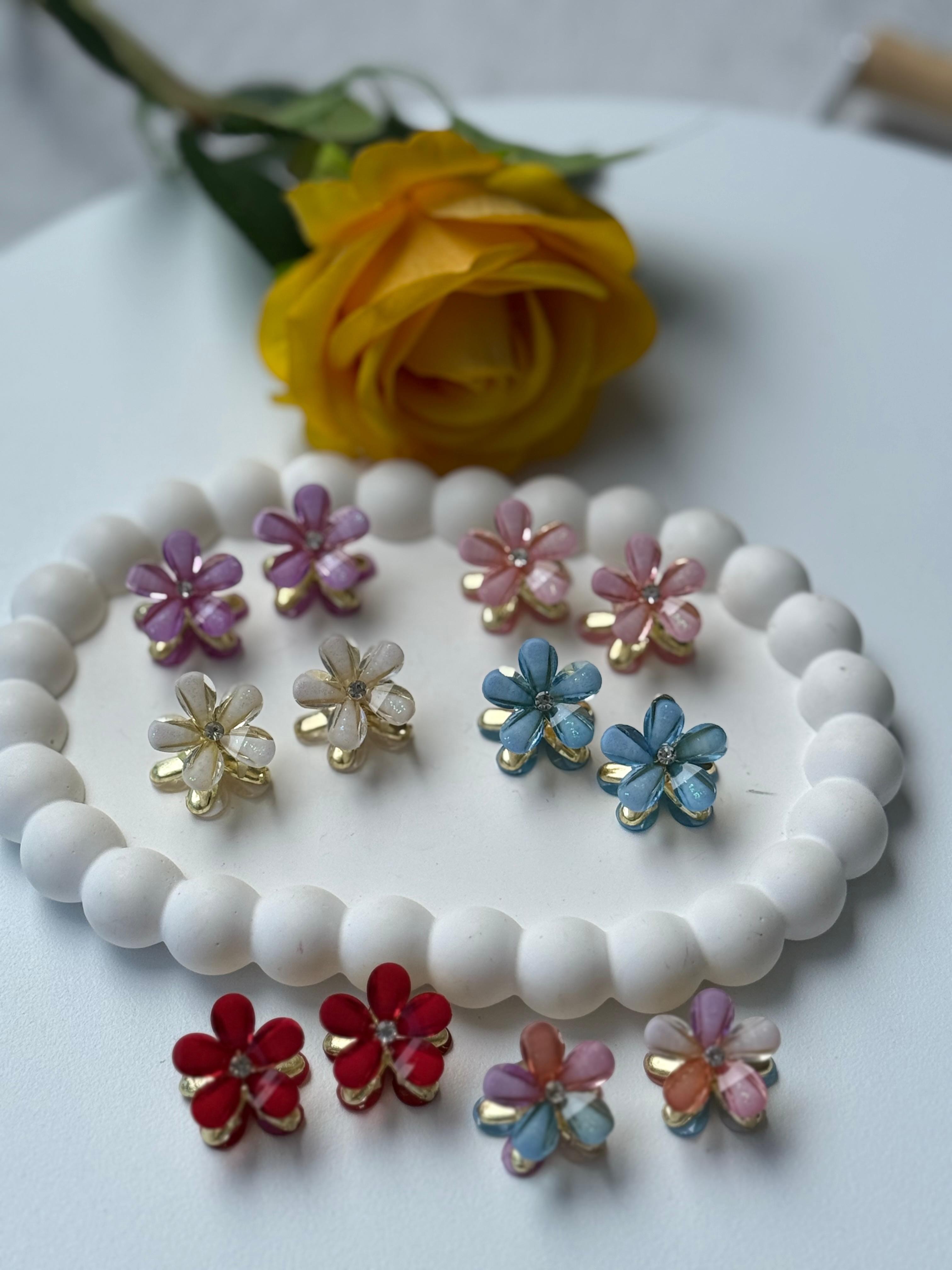 Minimal Mandal Çiçek Toka Pembe
