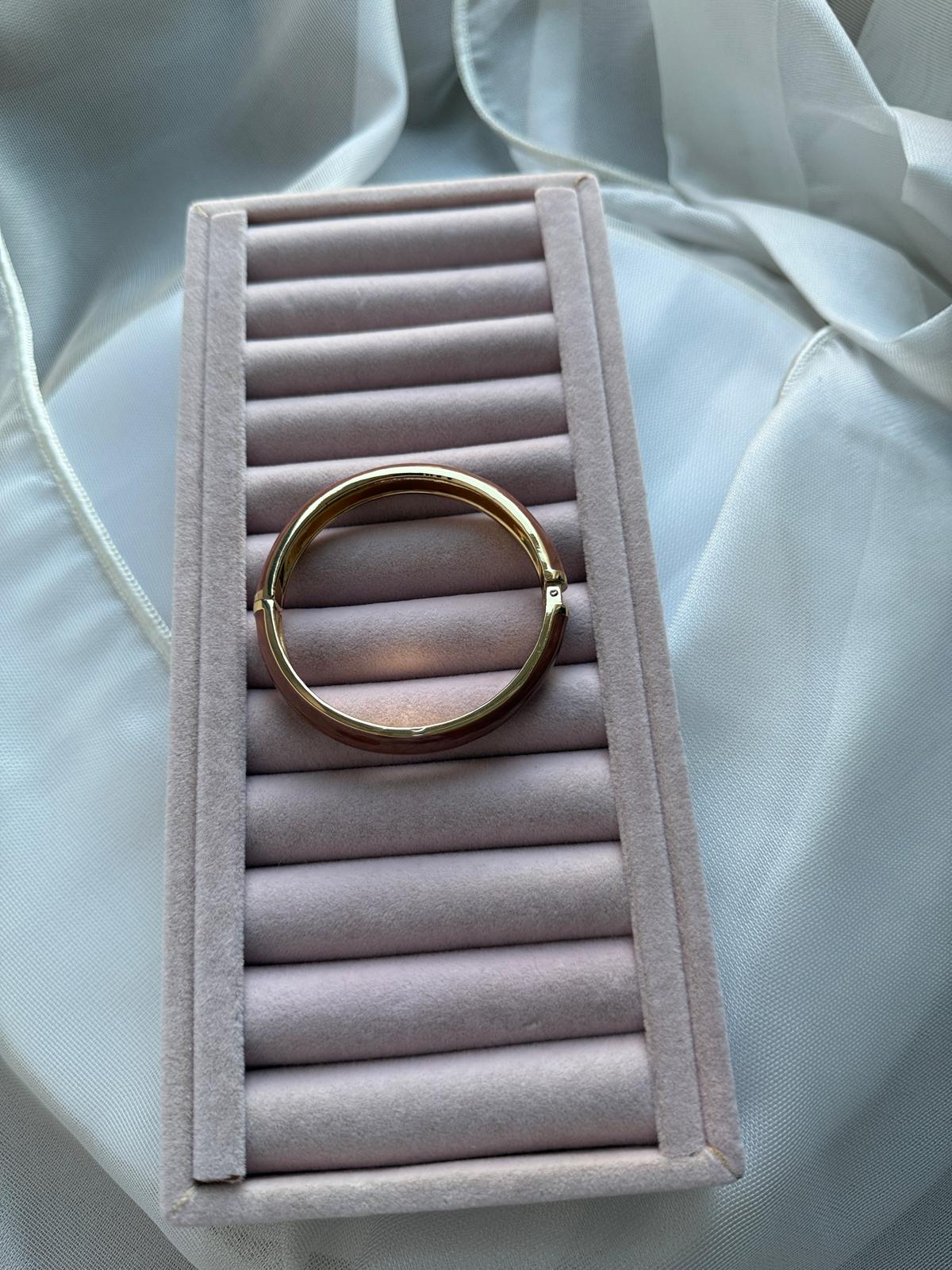 Özel Seri Mineli Kelepçe Bileklik Kahverengi