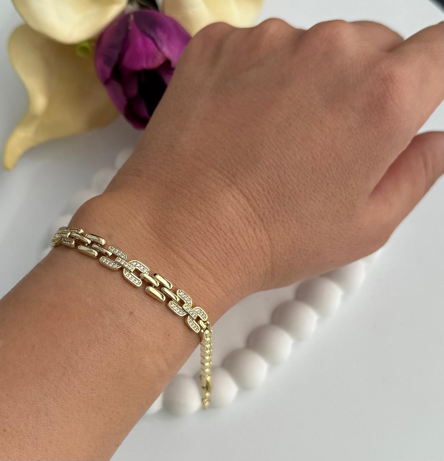 Vip 14K Kordon Taşlı Bileklik