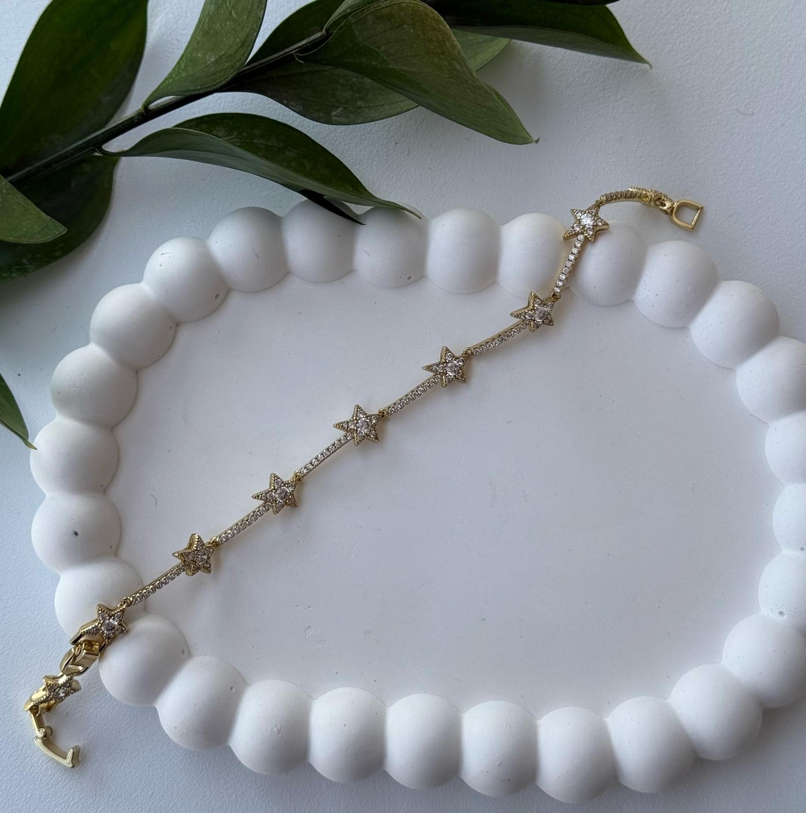 Vip  14k  Taşlı Yıldız Bileklik