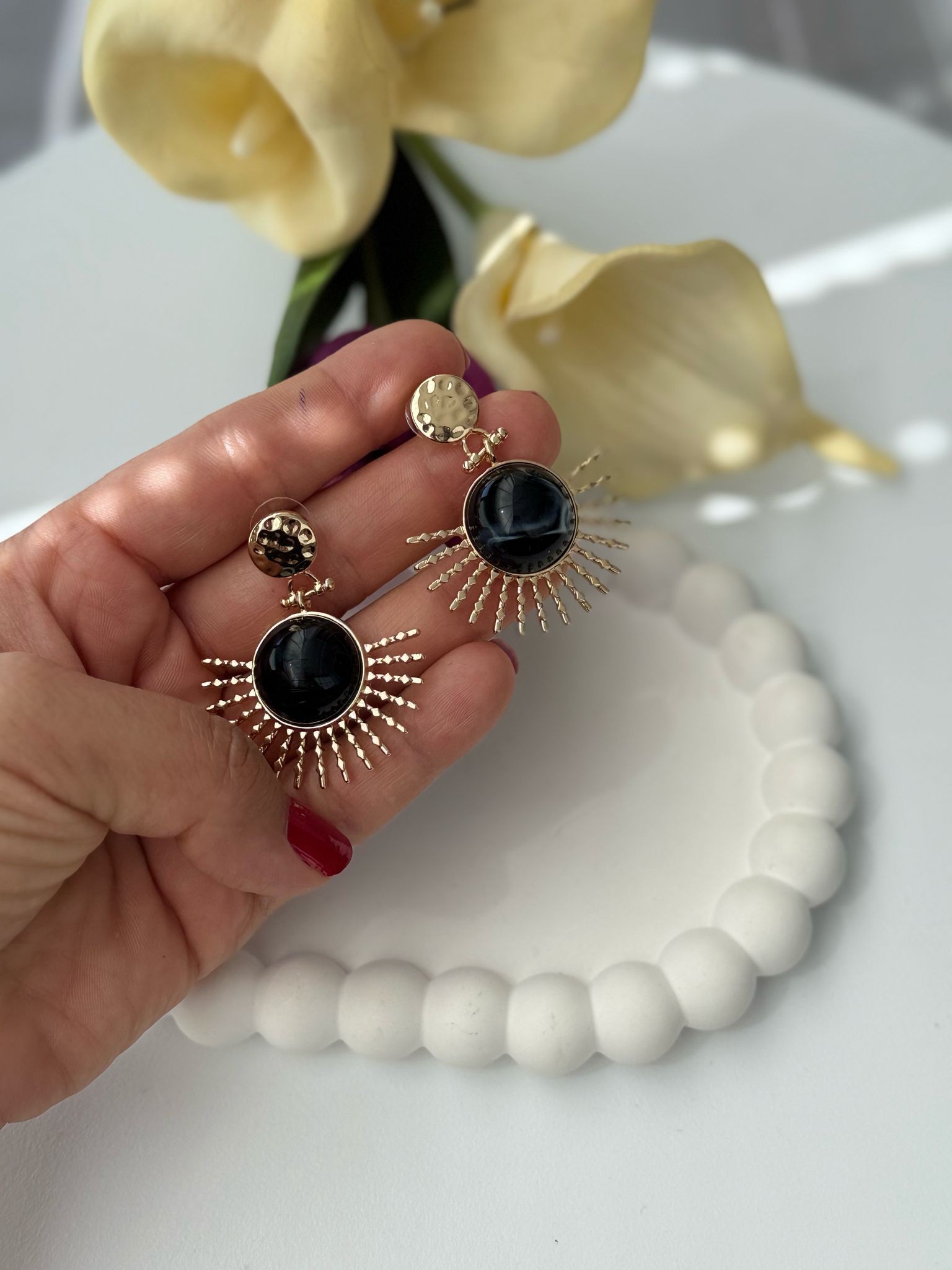 Özel Seri Siyah Vintage Küpe
