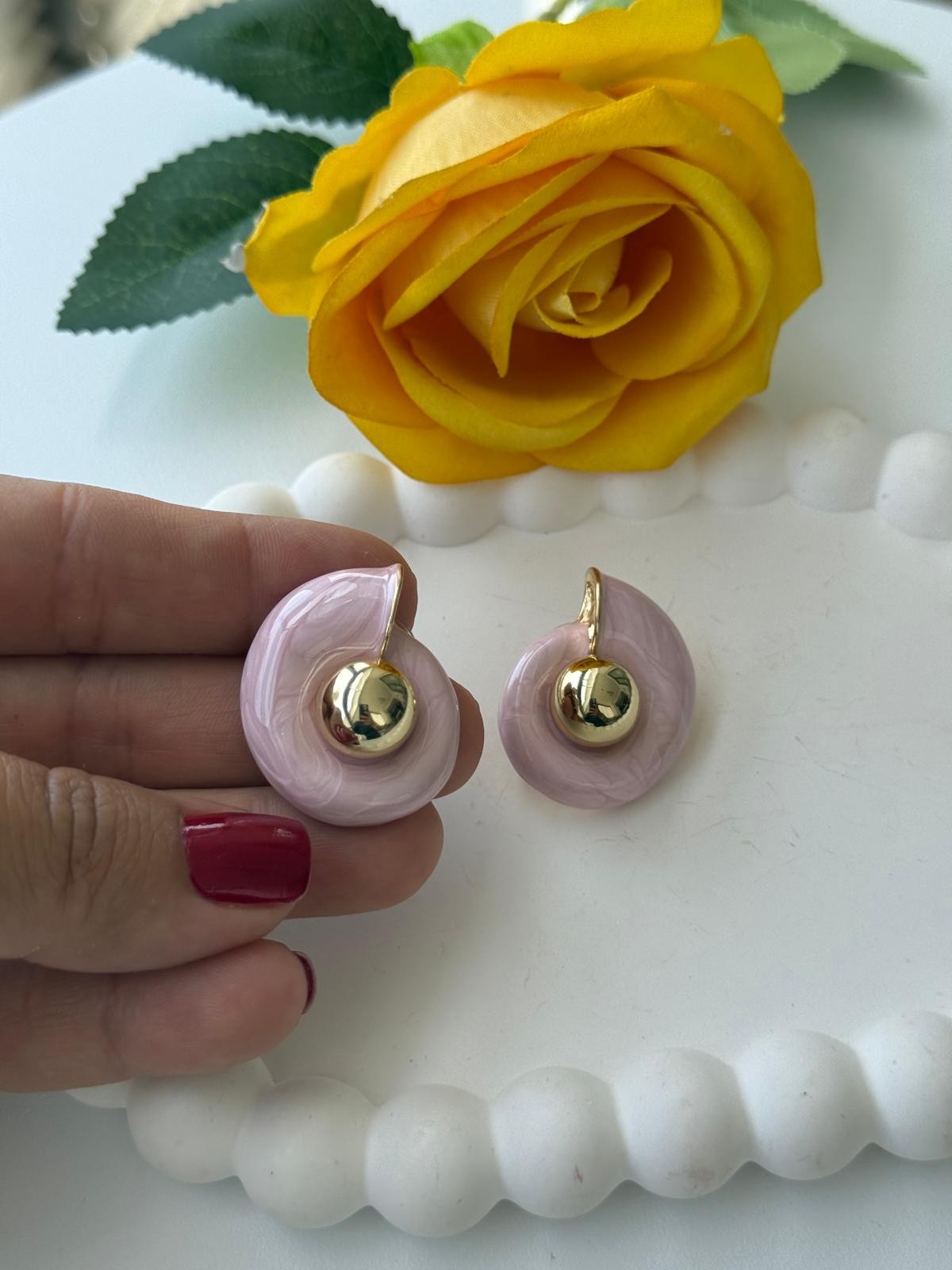 Marka Model Salyangoz Küpe Soft Pembe
