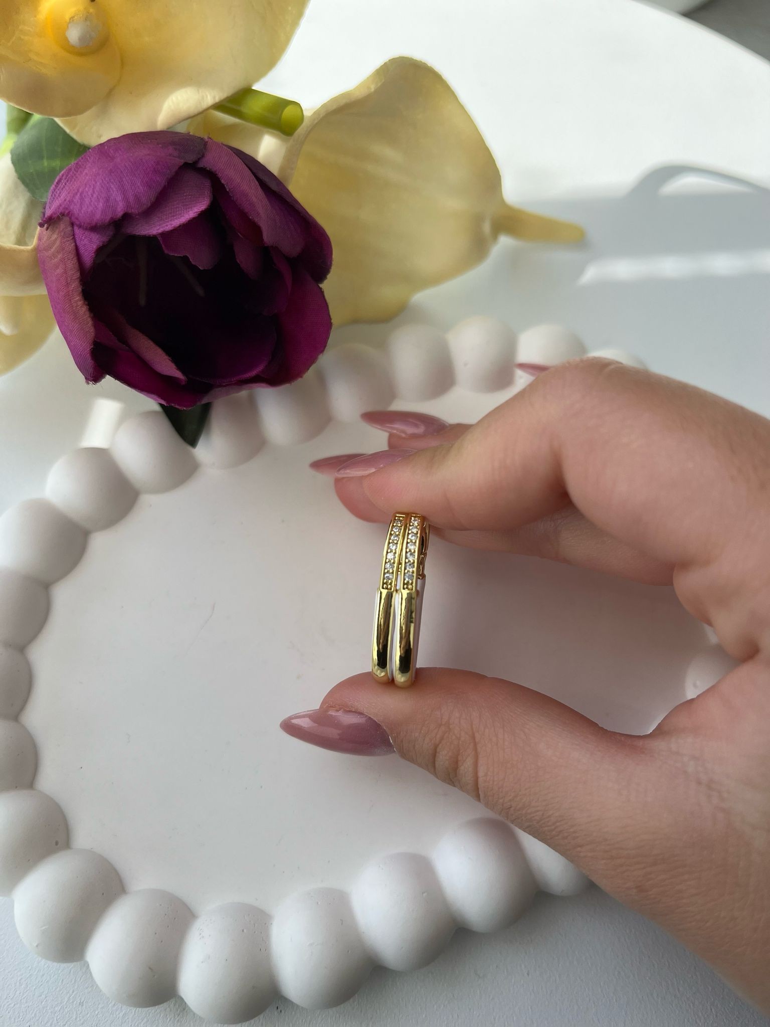 Vip 14k Beyaz U Küpe