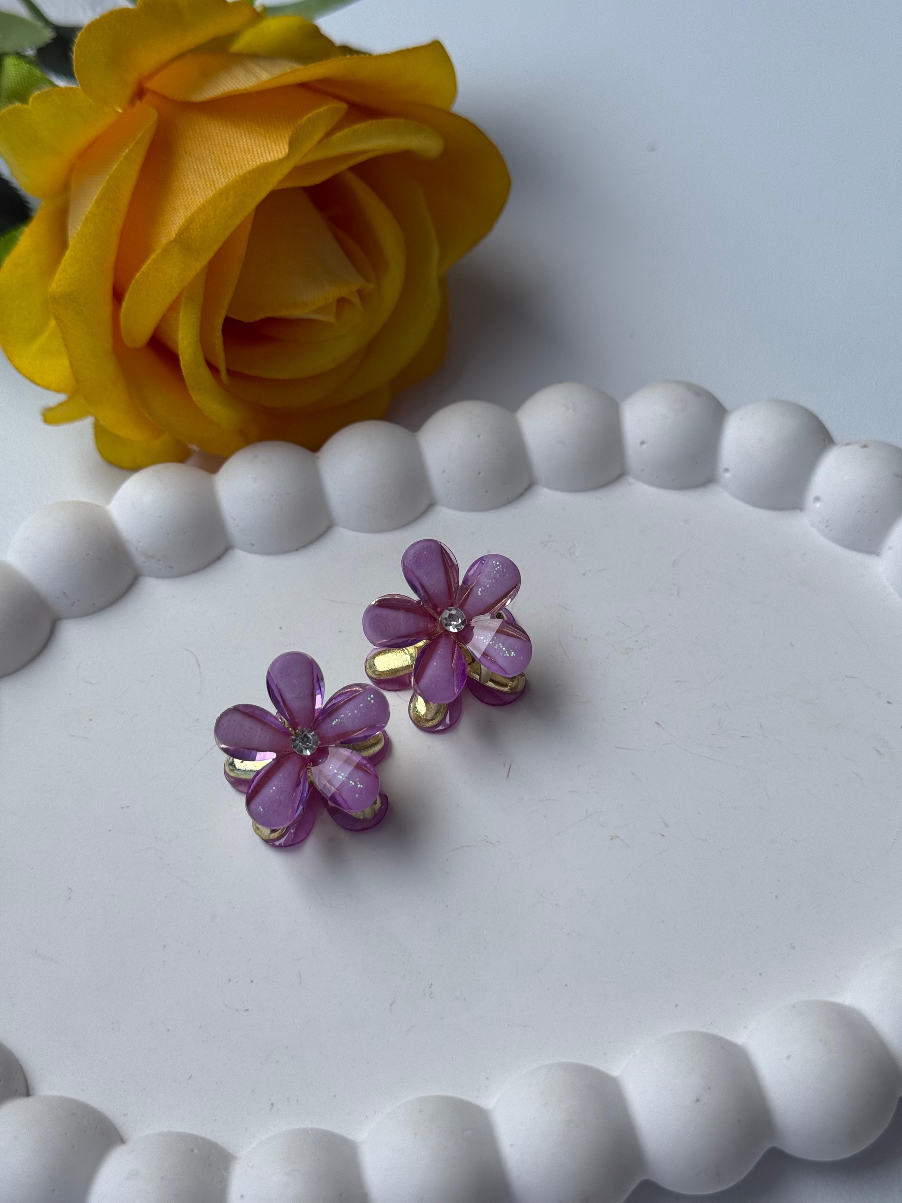 Minimal Mandal Çiçek Toka Lila