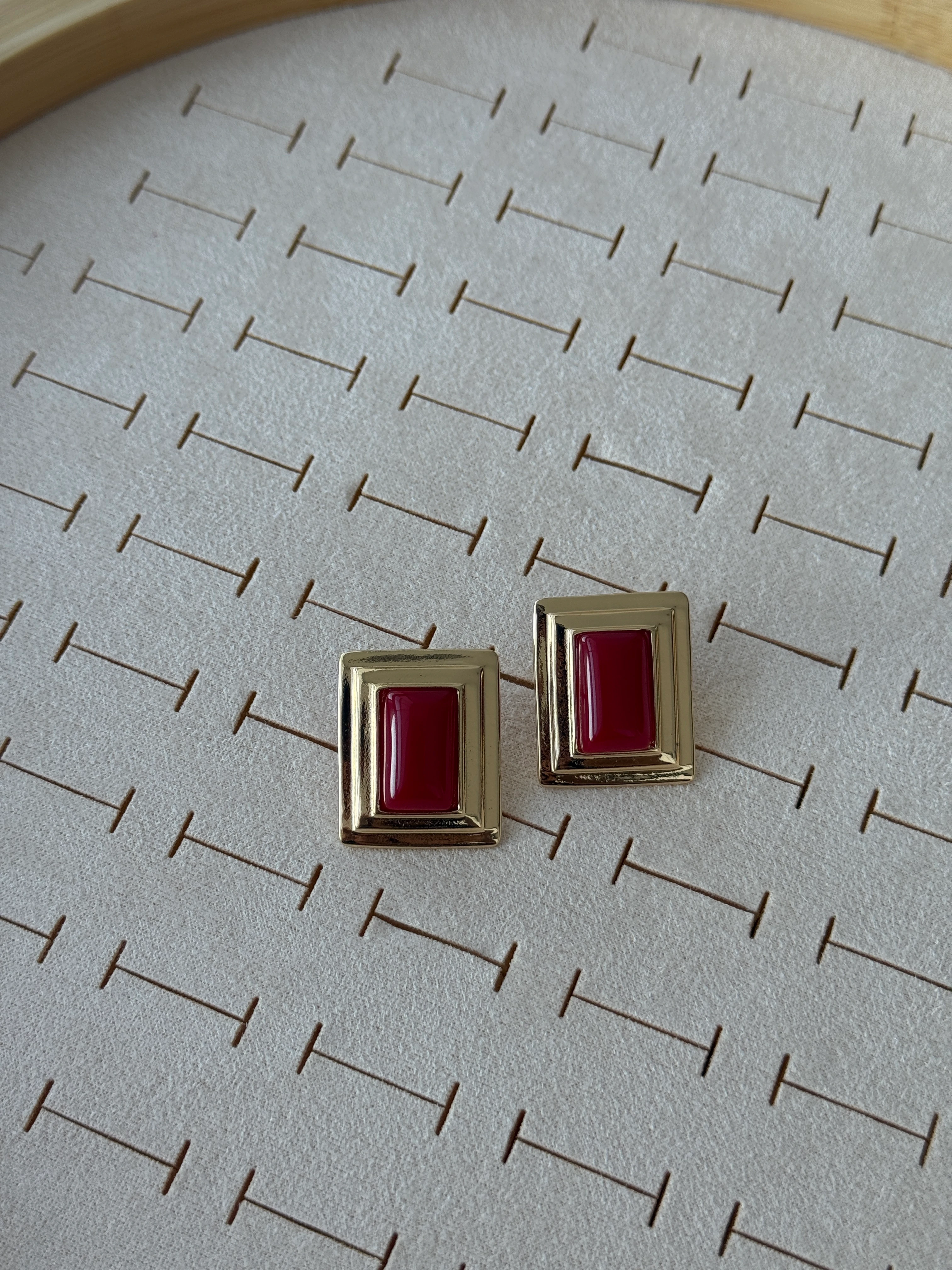 Özel Seri Bordo Plaka Küpe