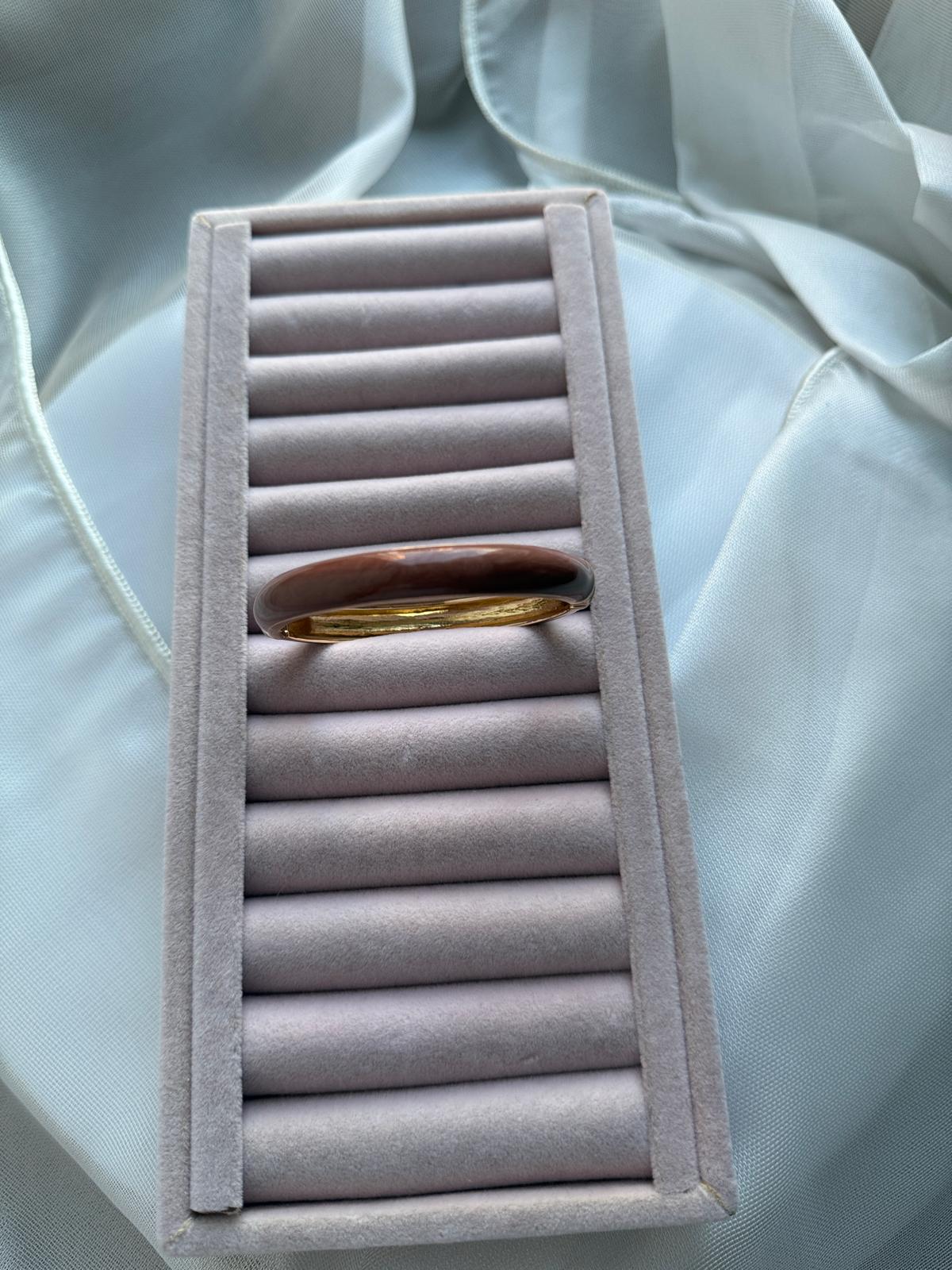 Özel Seri Mineli Kelepçe Bileklik Kahverengi