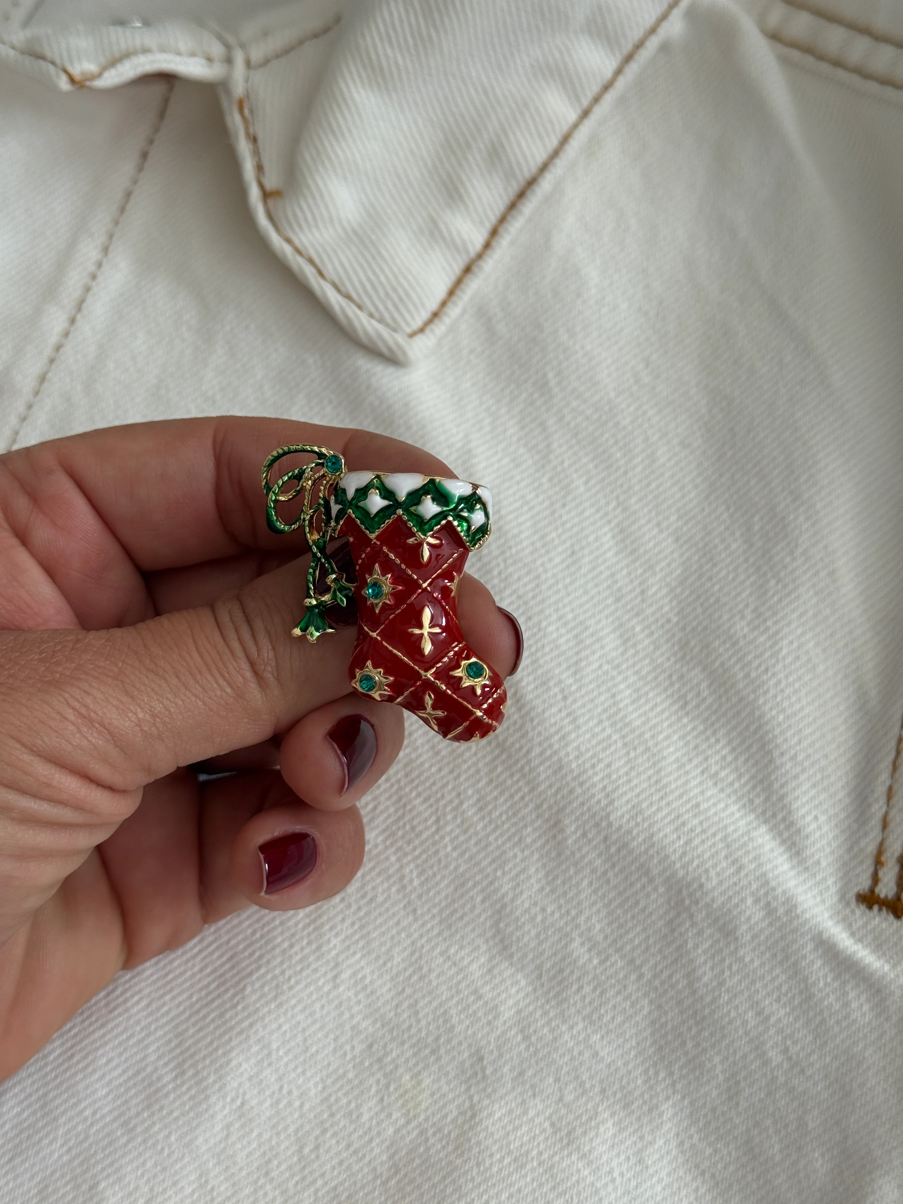 Yeni Yıl Çorap Broş 