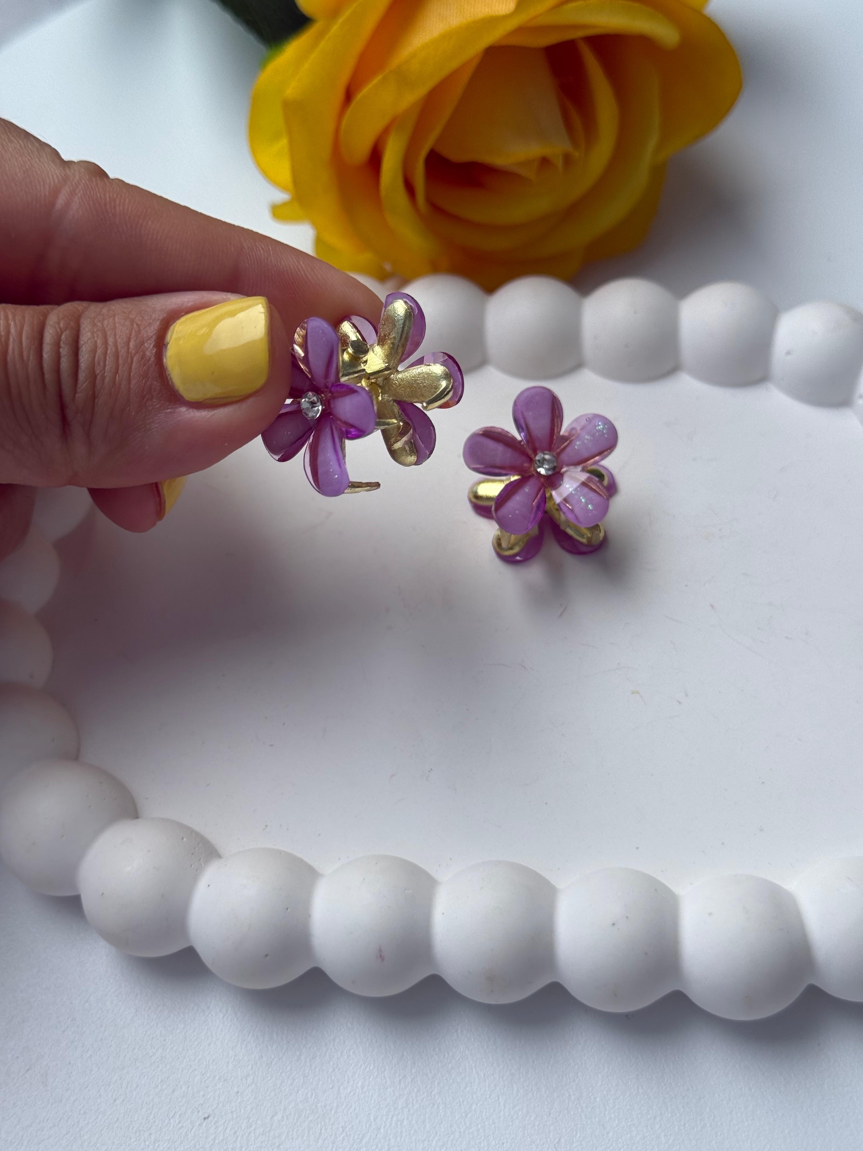 Minimal Mandal Çiçek Toka Lila