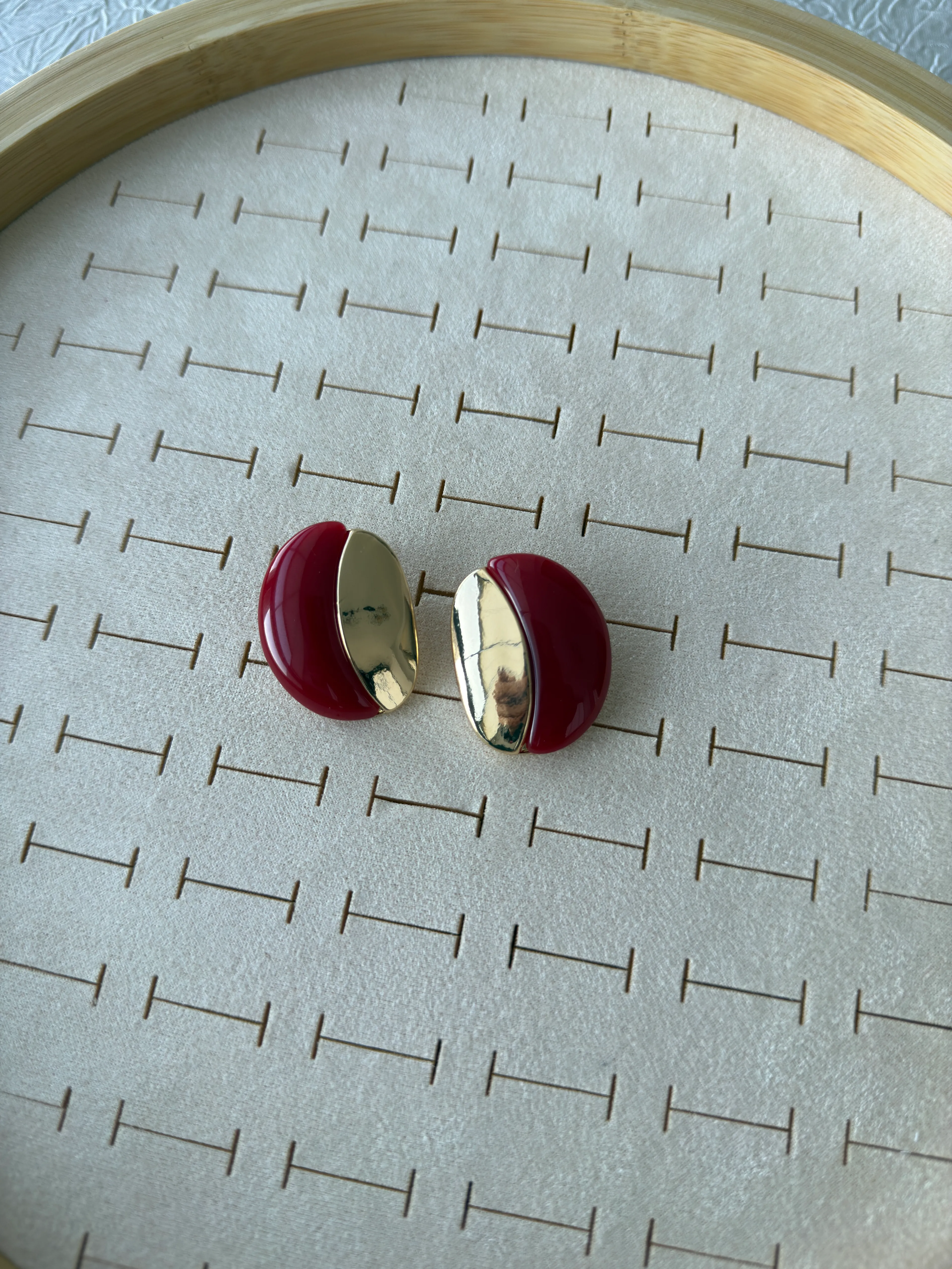 Özel Seri Gold Bordo Küpe