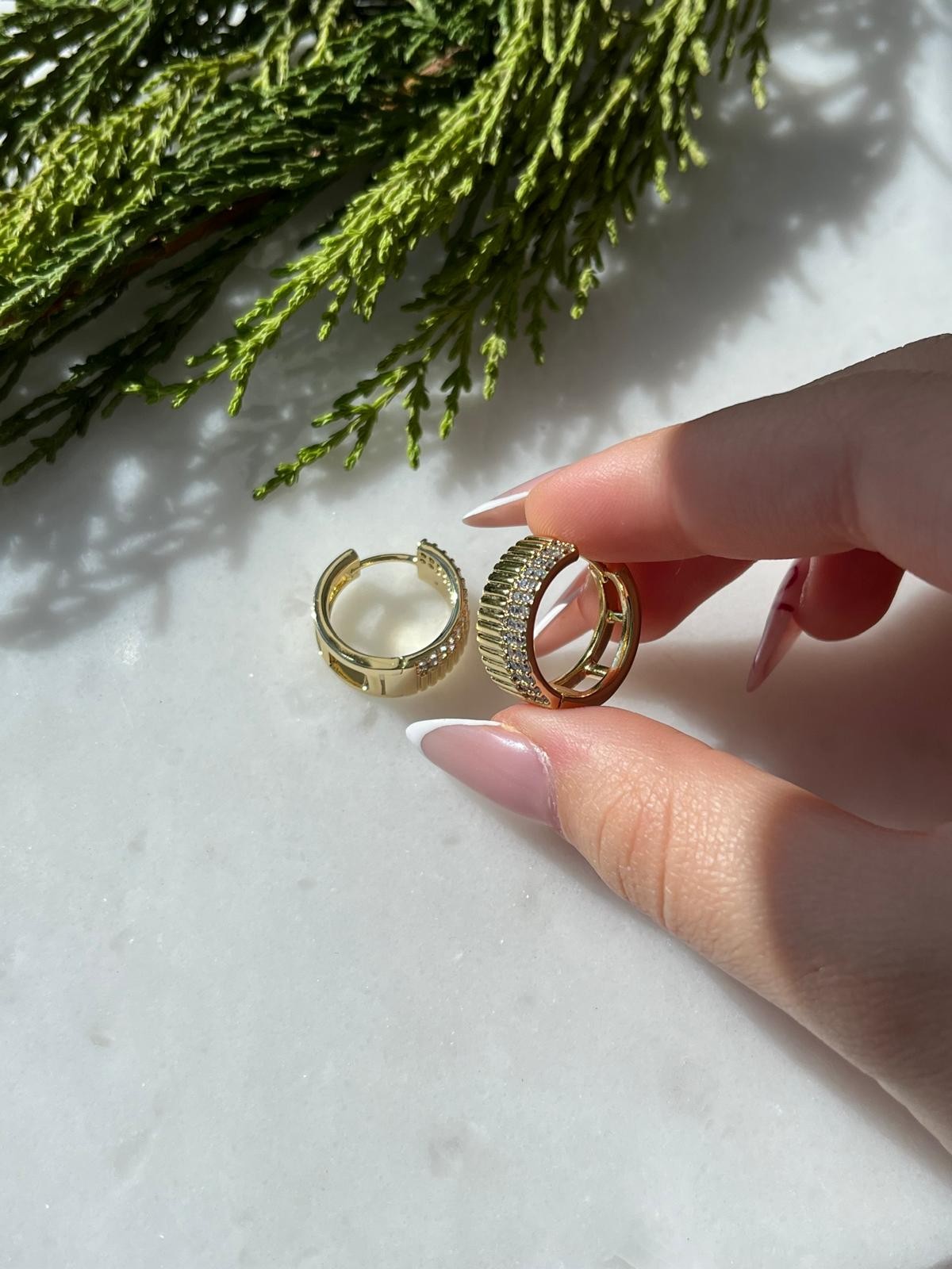 Vip 14K Tırtıklı Halka Küpe