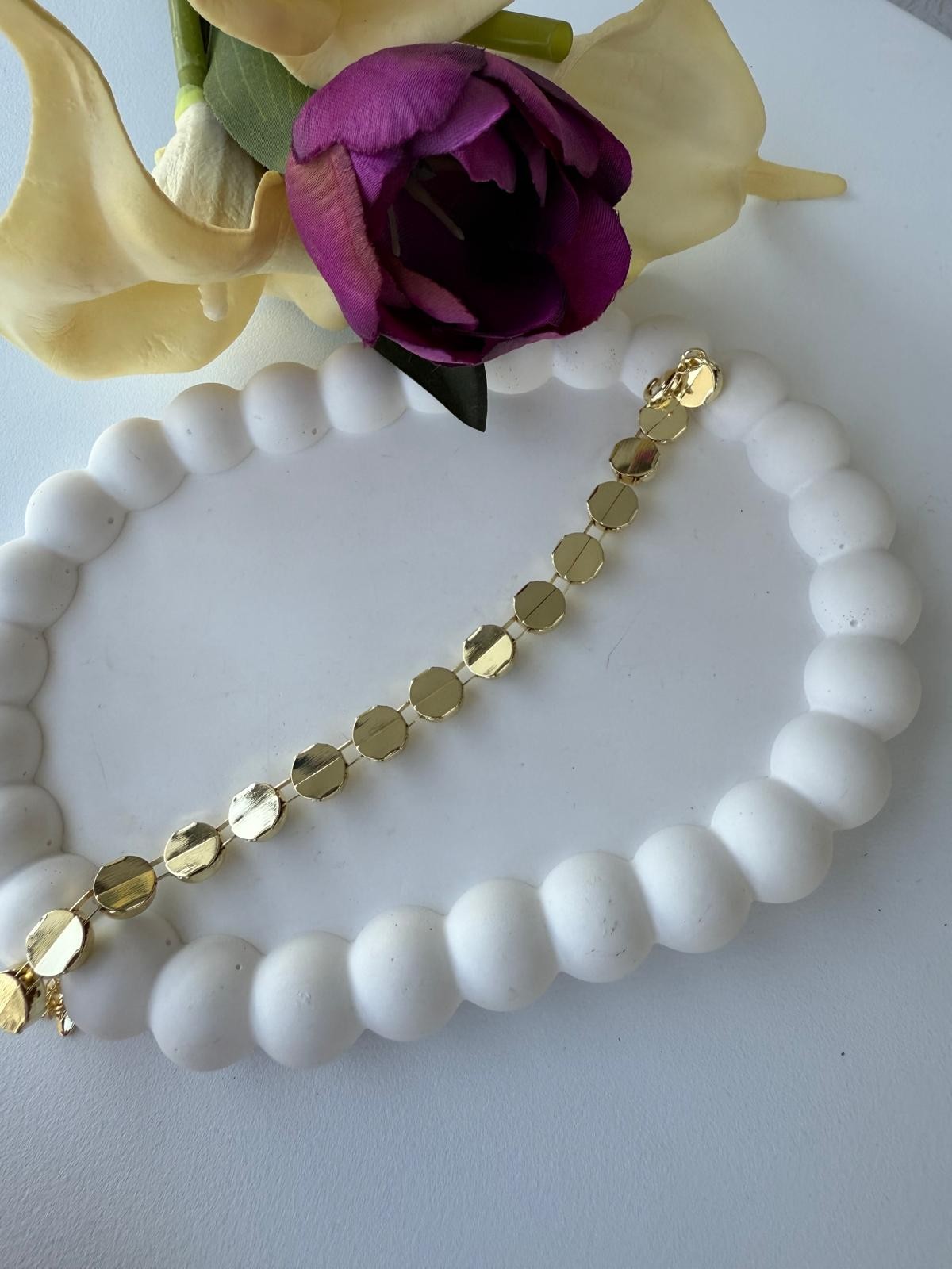 Vip 14K  Sıralı Daire Nazarlı Bileklik