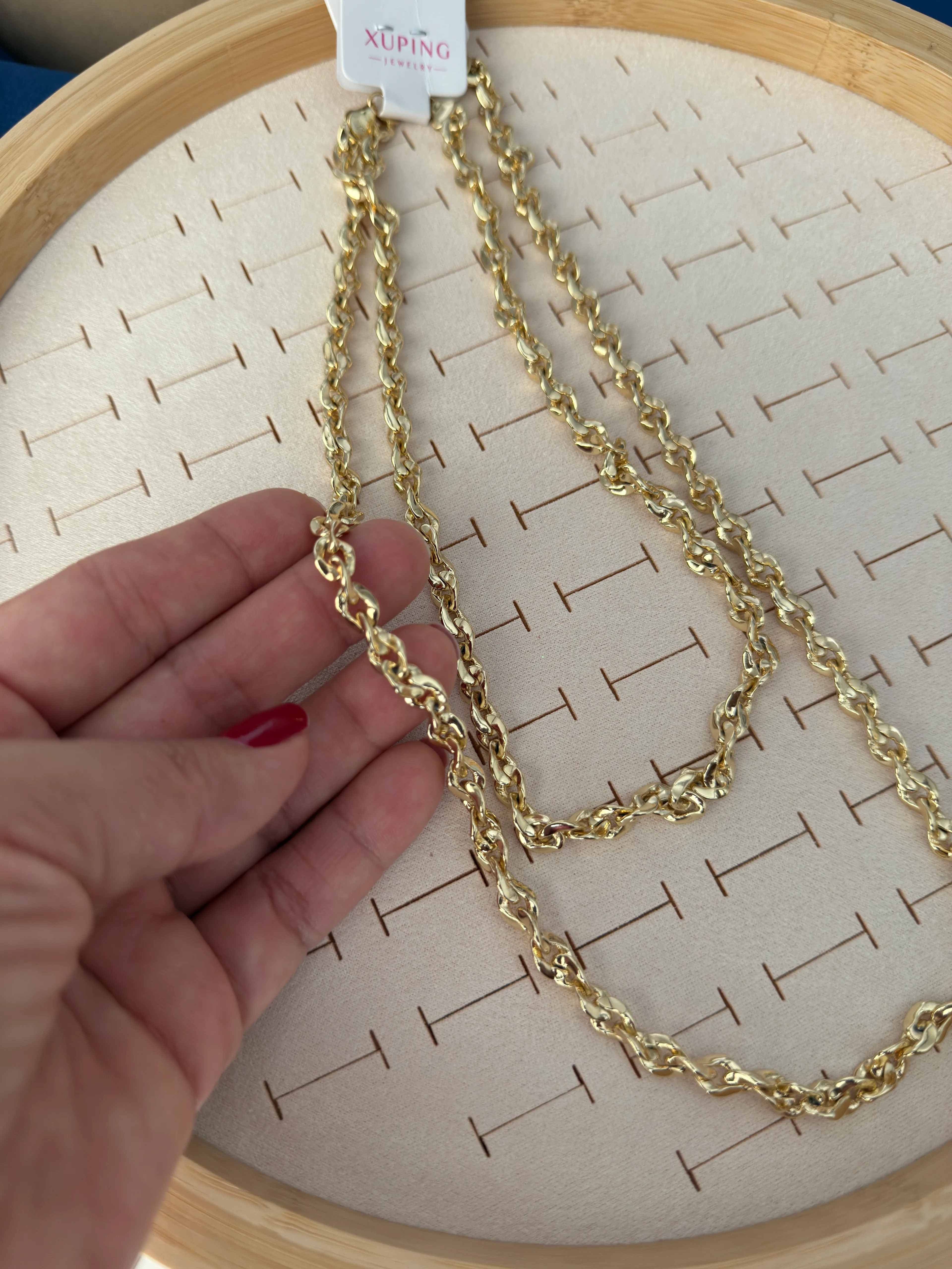 Vip 14k Kalın Sarmal Zincir Kolye Kombini