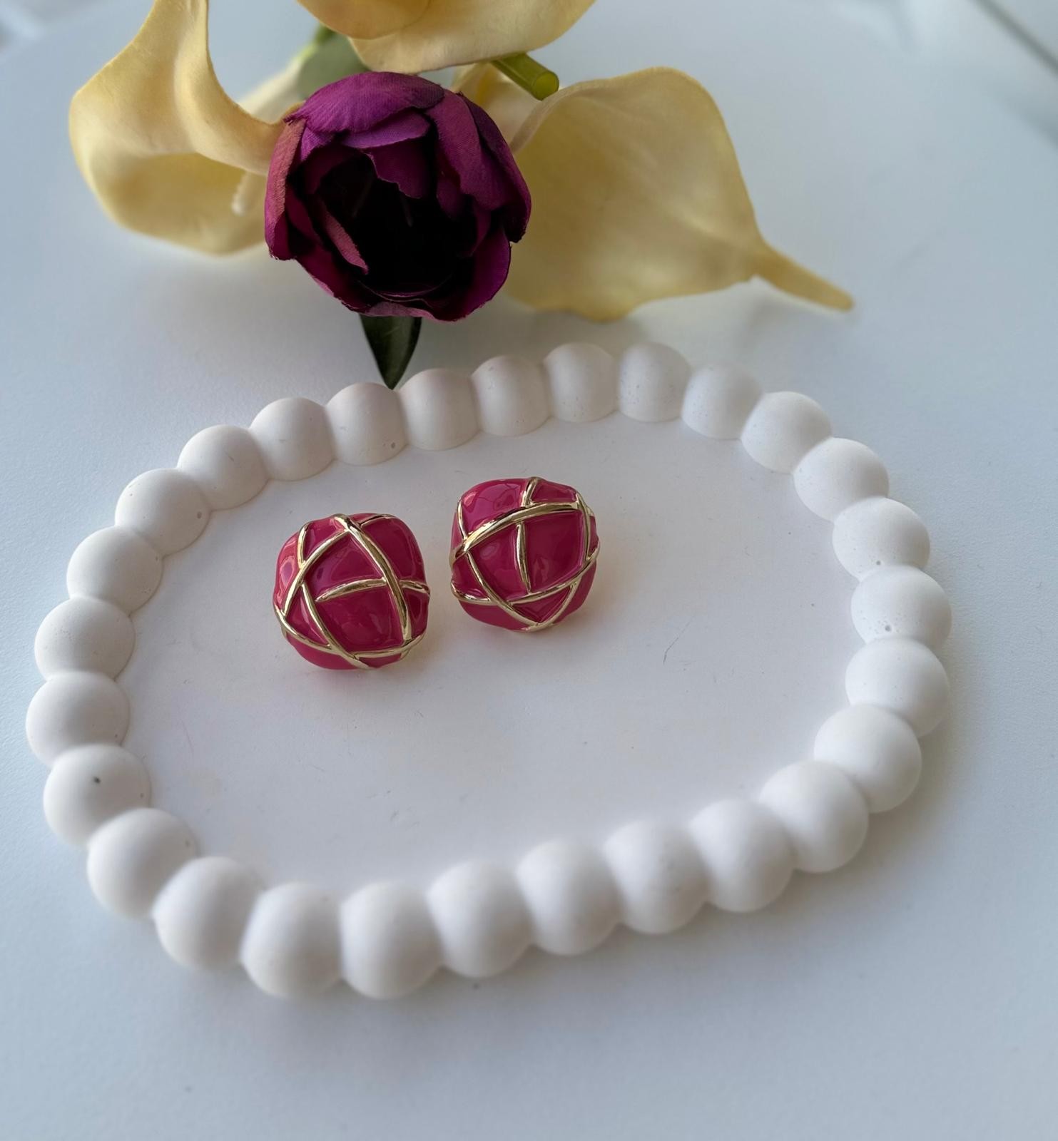 Özel Seri Vintage Pembe Küpe