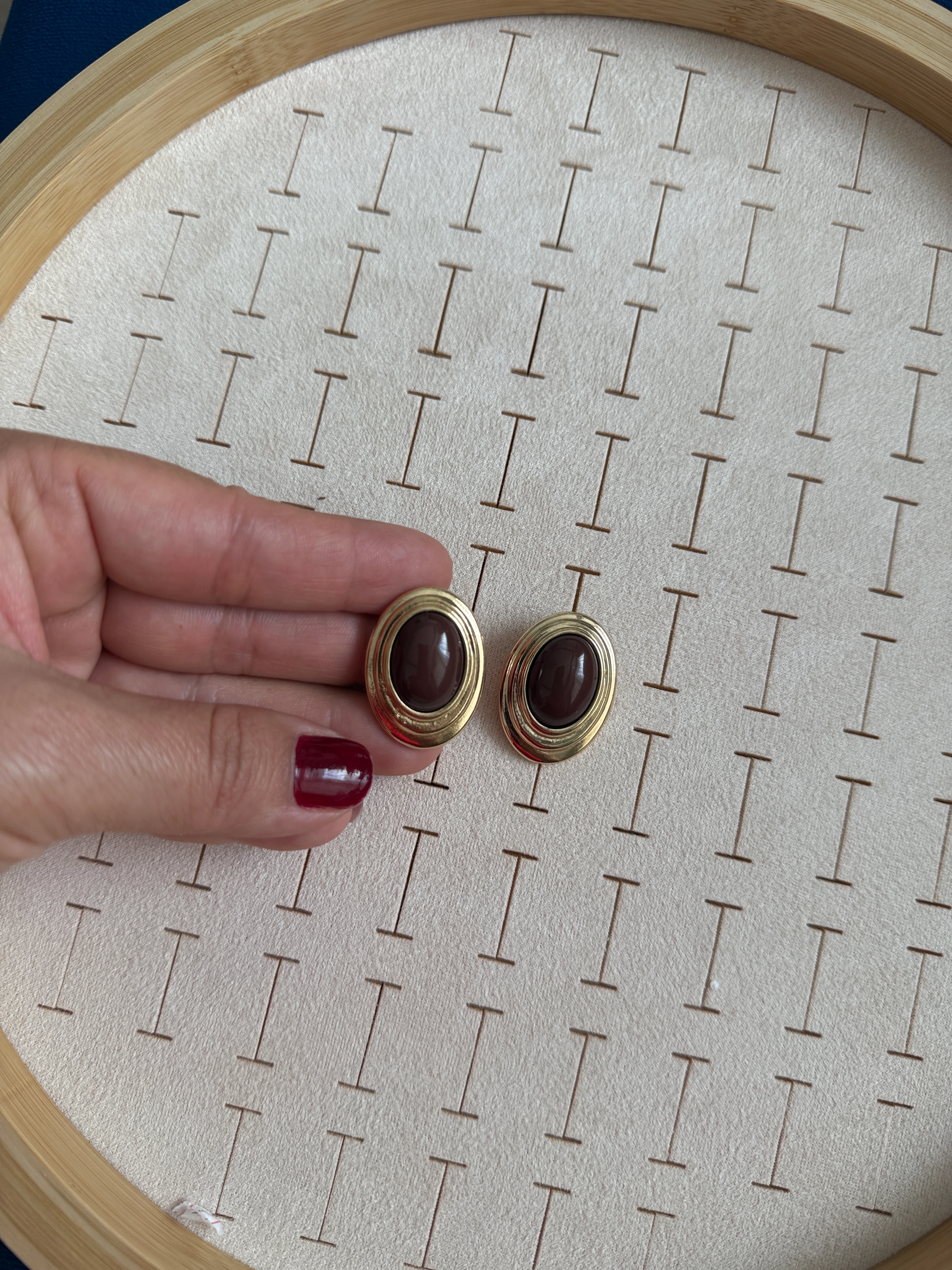 Özel Seri Mini Vintage Kahve Küpe