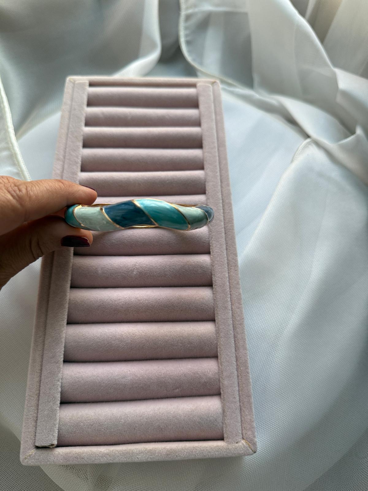 Özel Seri Mineli Kelepçe Bileklik -Su Yeşili