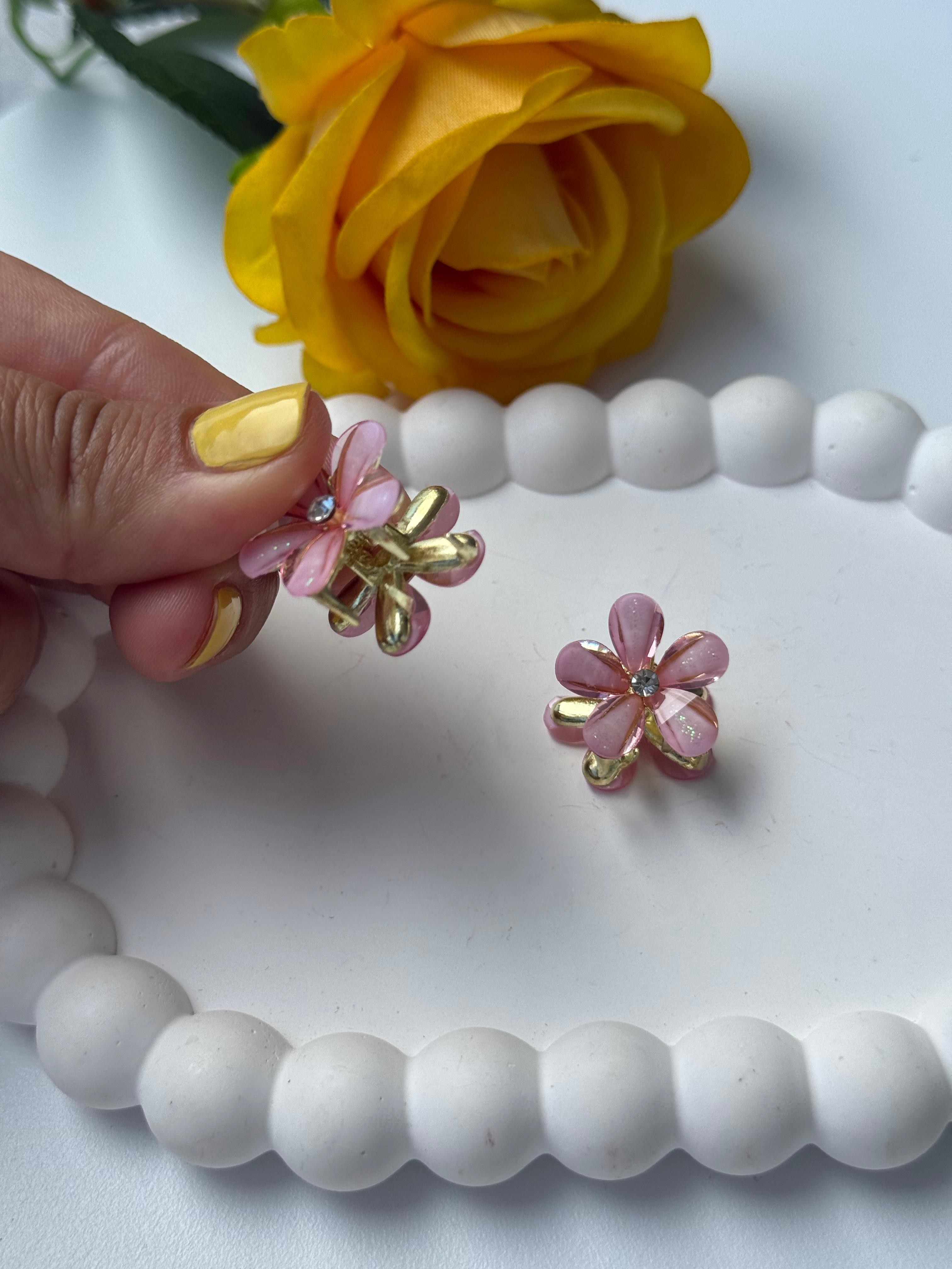 Minimal Mandal Çiçek Toka Pembe