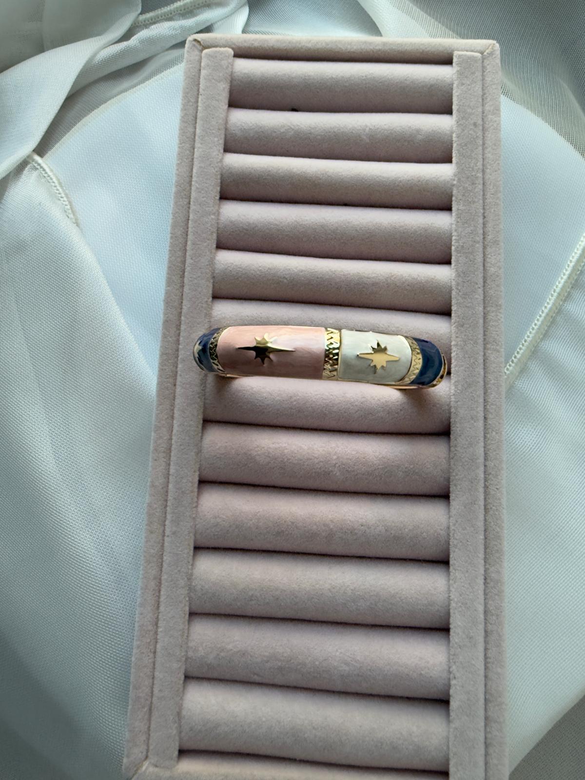 Özel Seri Kuzey Yıldızı Mineli Kelepçe Bileklik-Soft Pembe