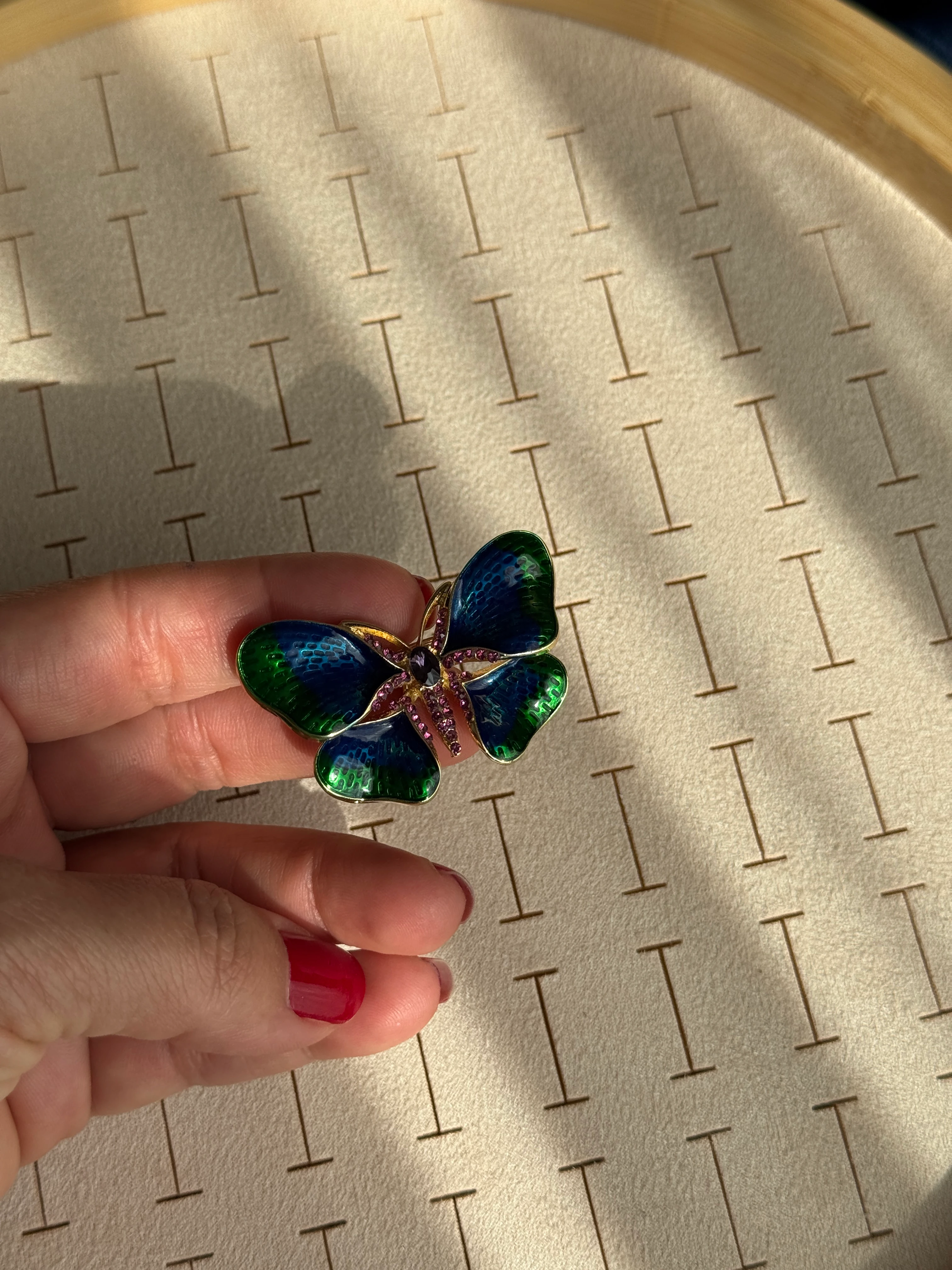 Özel Seri Yeşil Laci Kelebek Broş