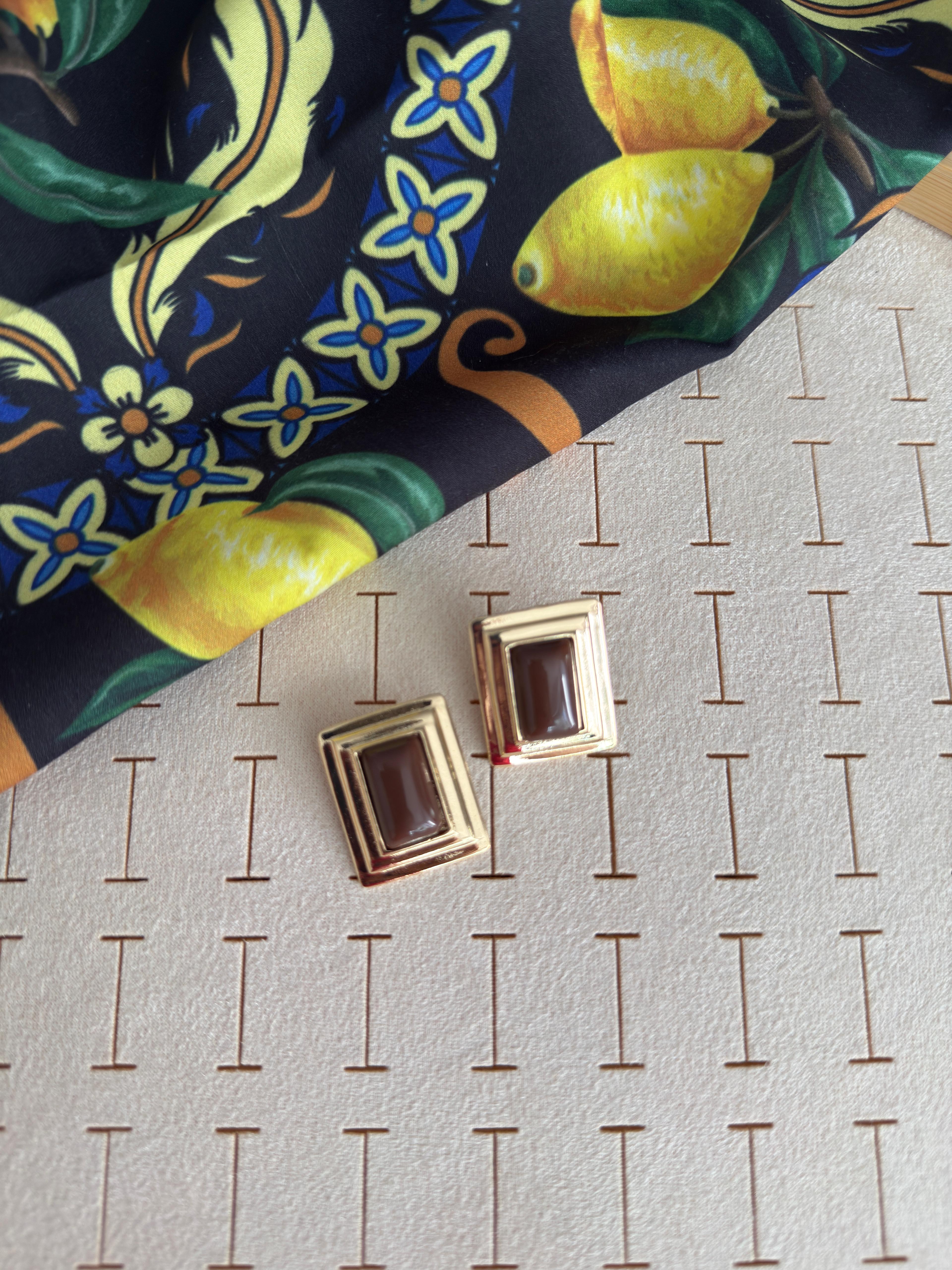 Özel Seri Kahve Plaka Küpe