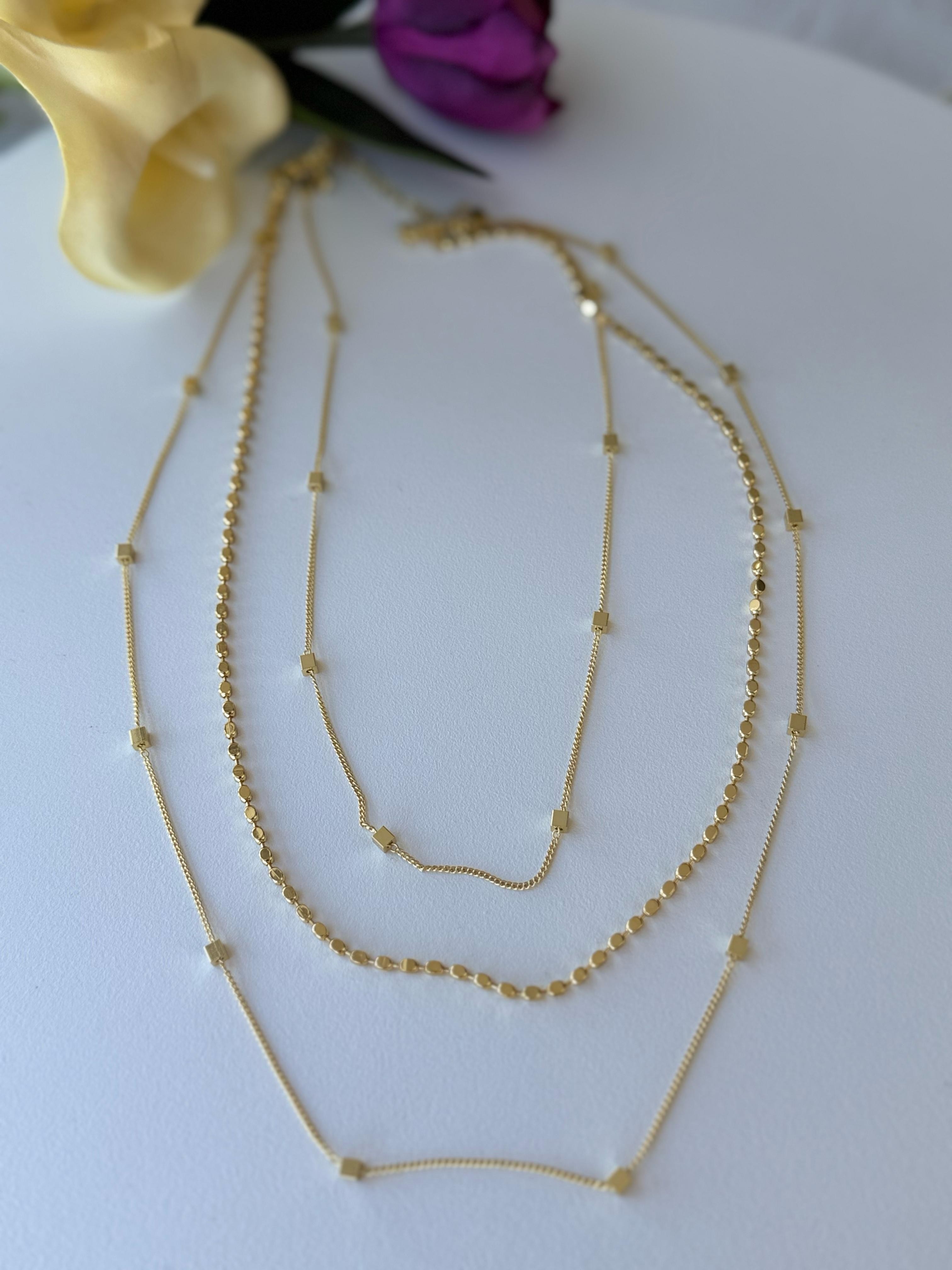 Vip 14K Üç Sıralı Küplü Kolye