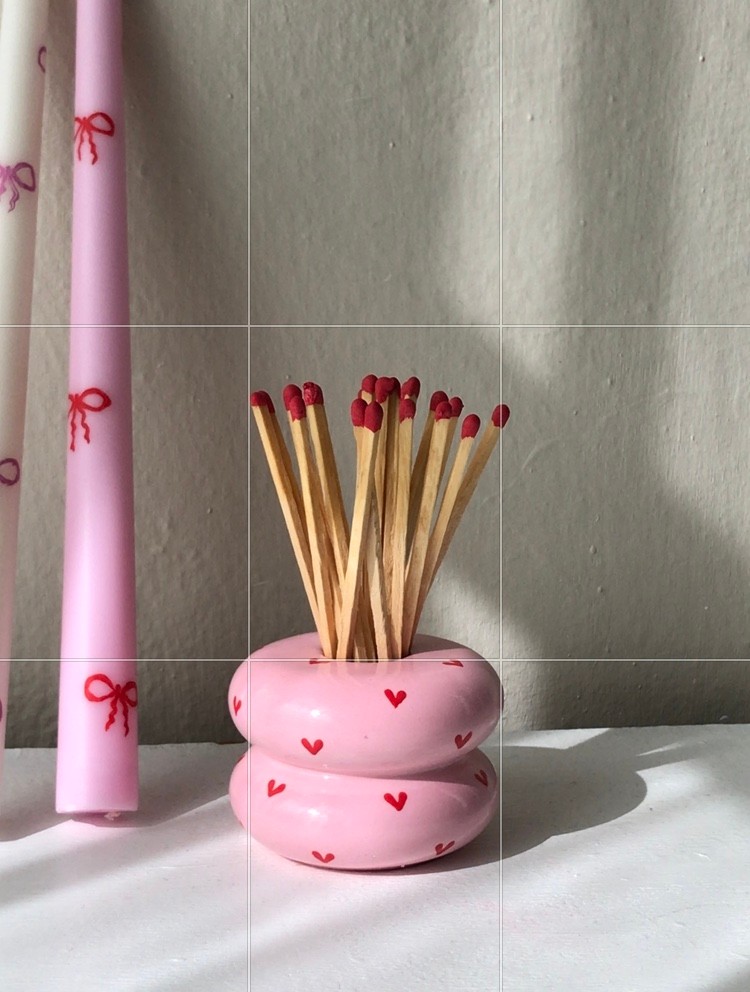 Matches in Heart Concrete Box