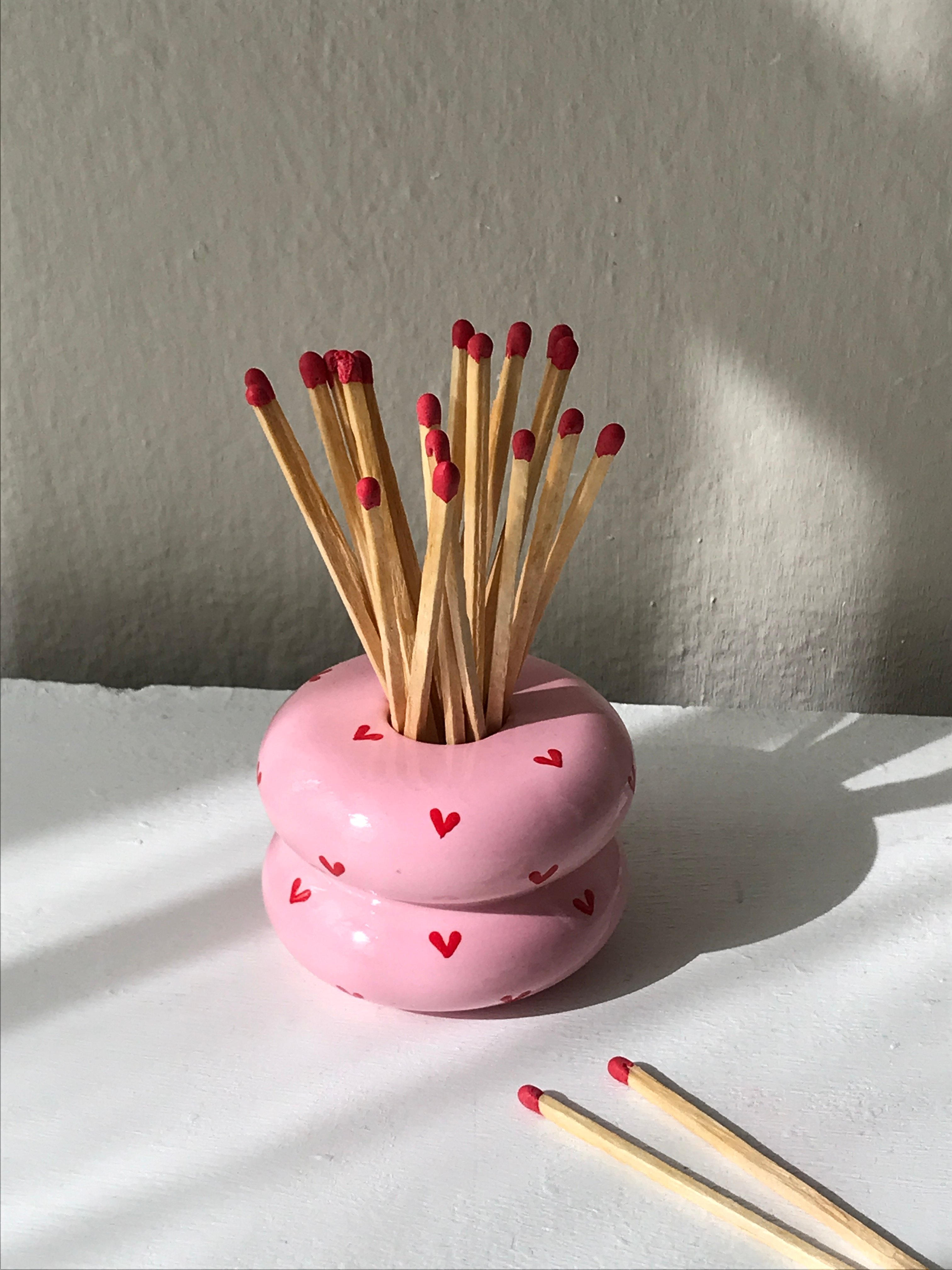Matches in Heart Concrete Box