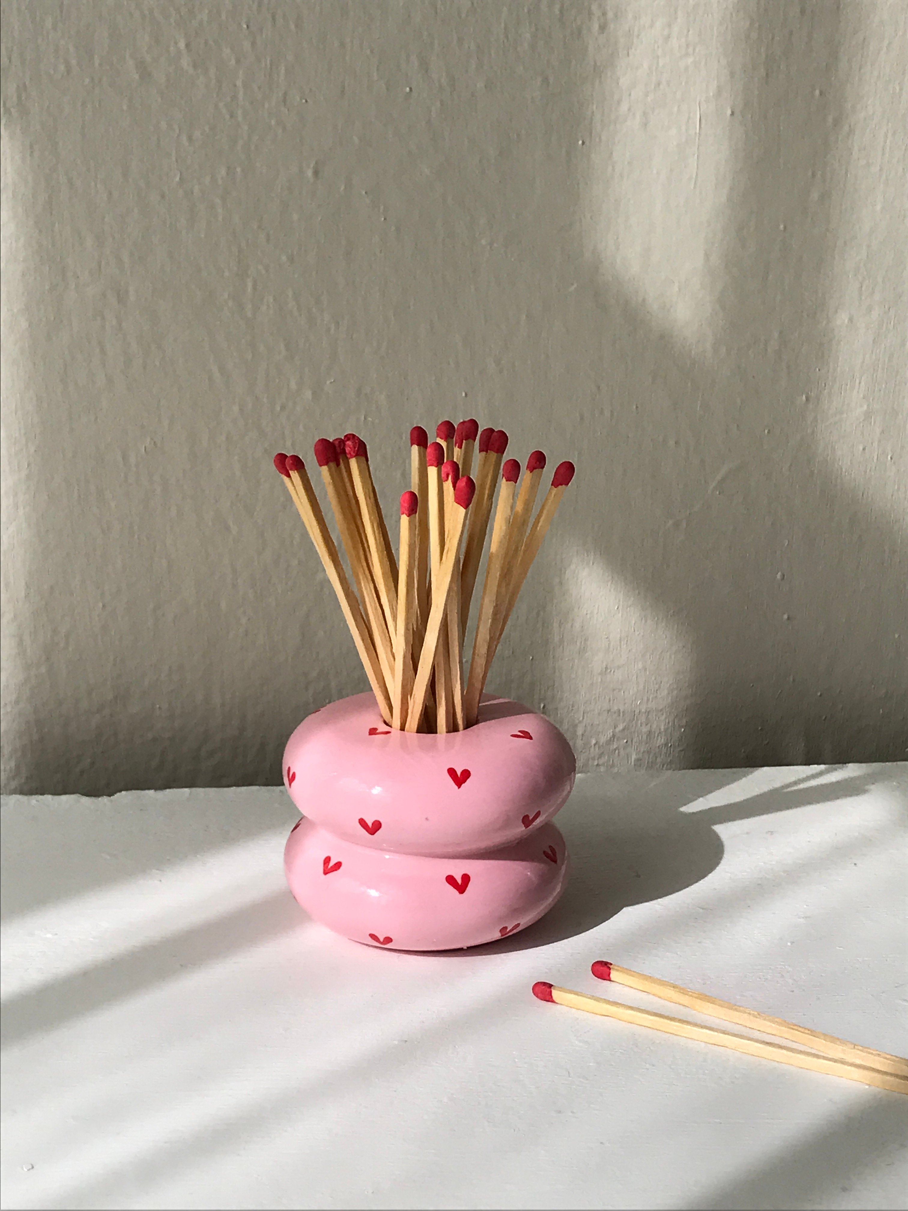 Matches in Heart Concrete Box