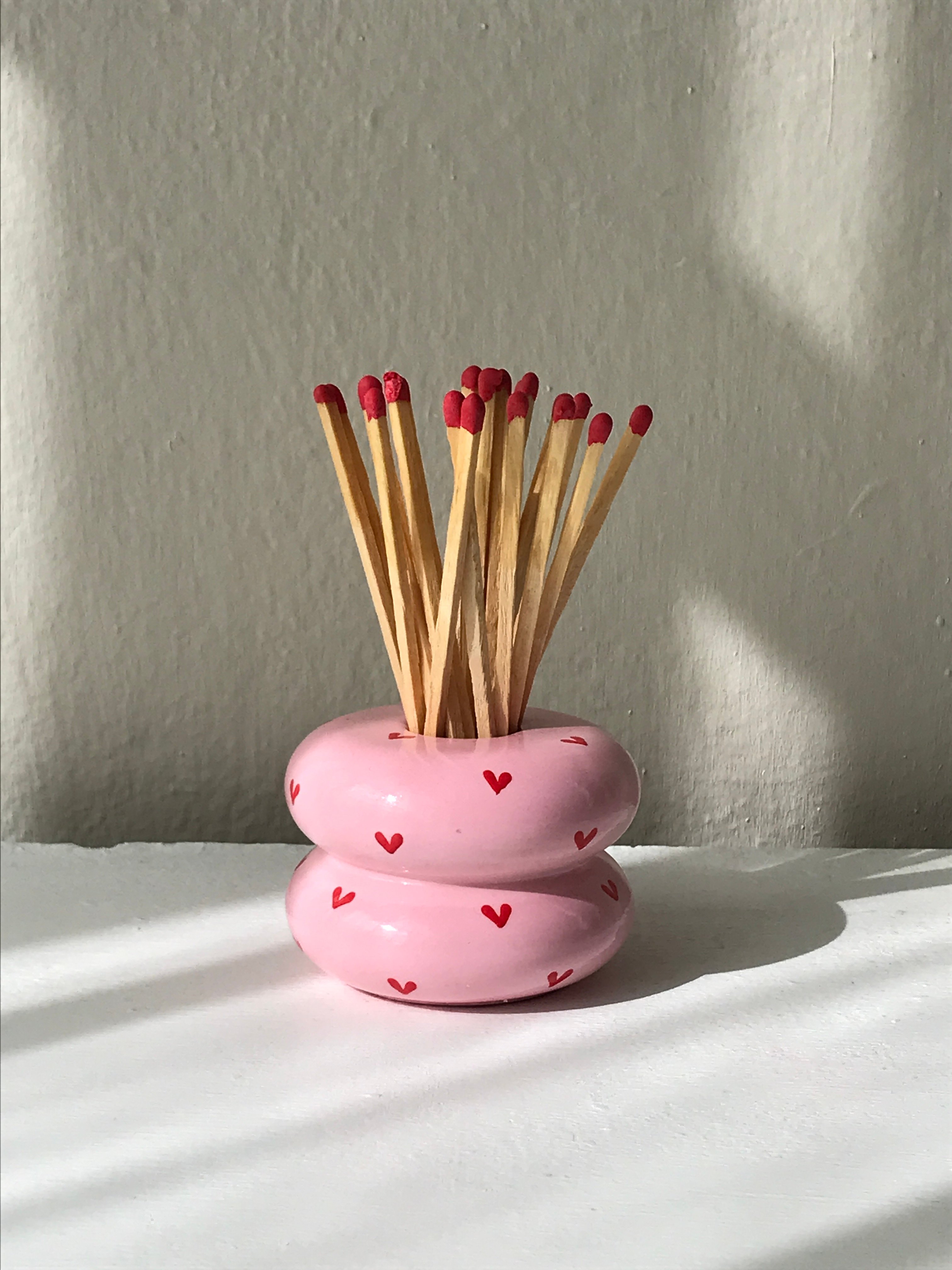 Matches in Heart Concrete Box