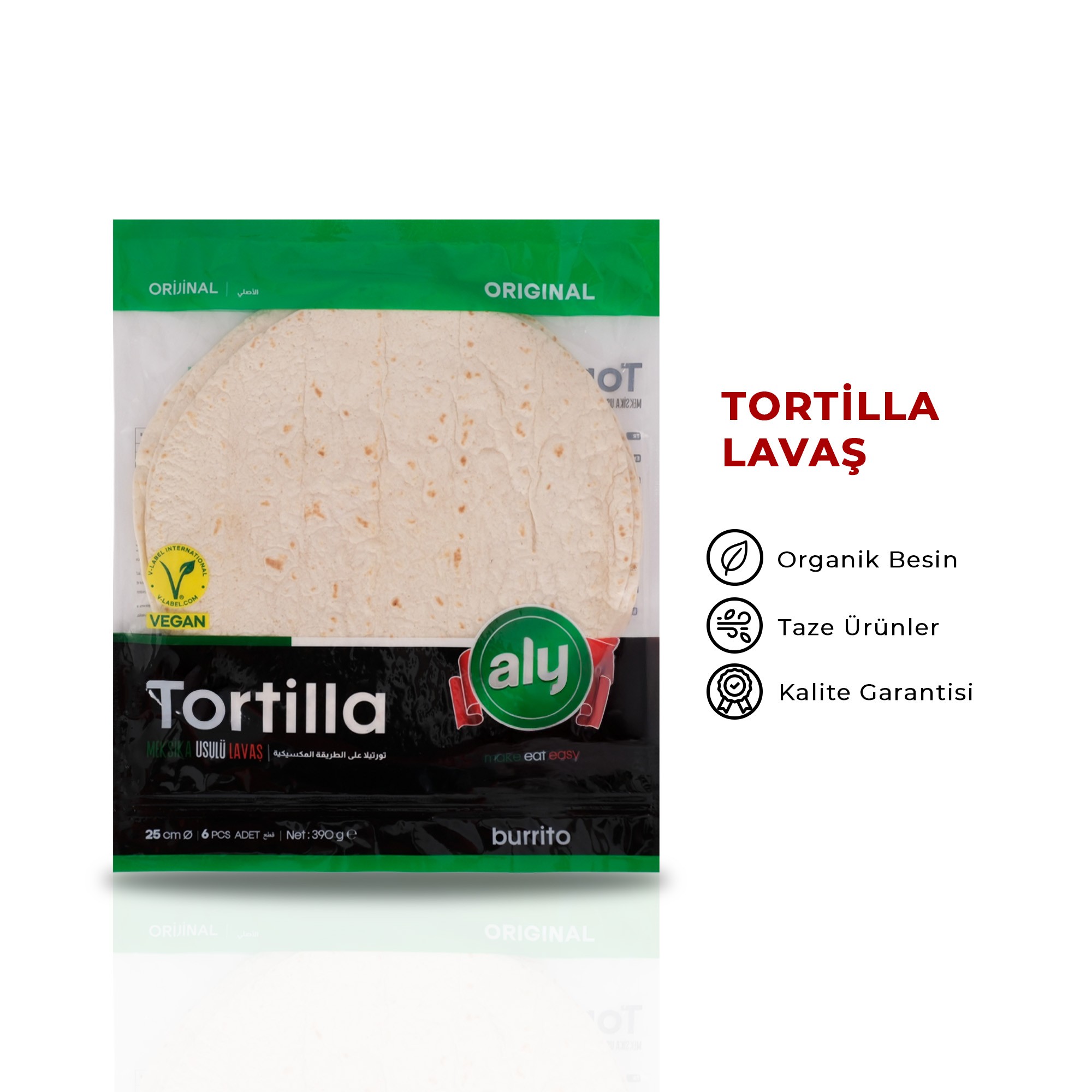 Tortilla 25cm 6'lı