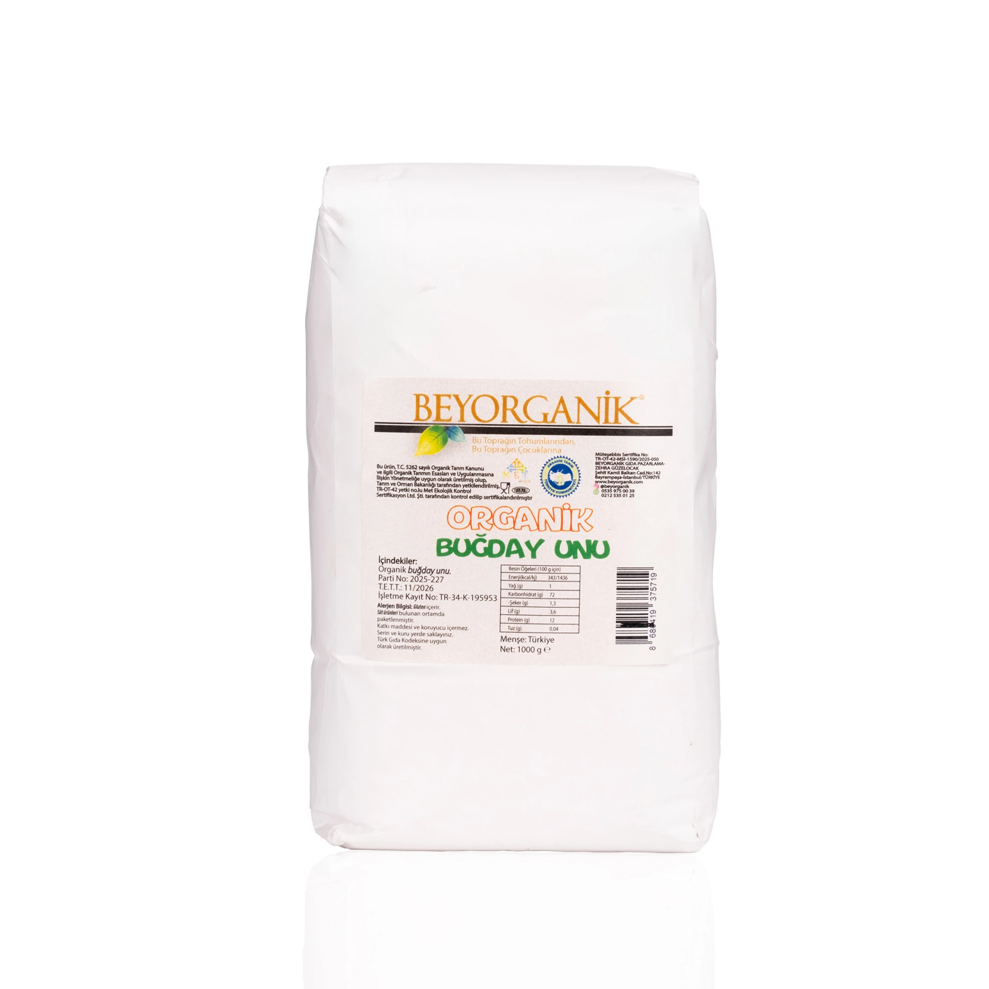 Organik Tam Buğday Unu 1000 gr