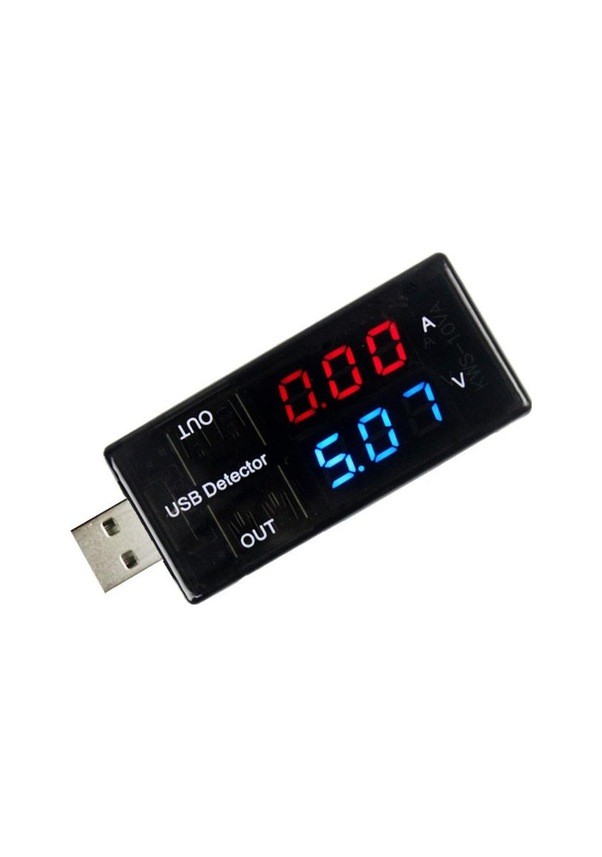 USB Akım Gerilim Test Cihazı Volt Amper Ölçer Çift USB Çıkışlı