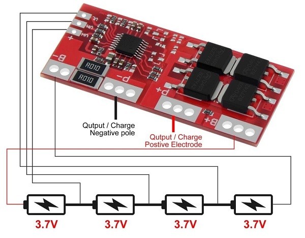 4S 30A BMS 18650 Lityum Pil Şarj Koruma Devresi